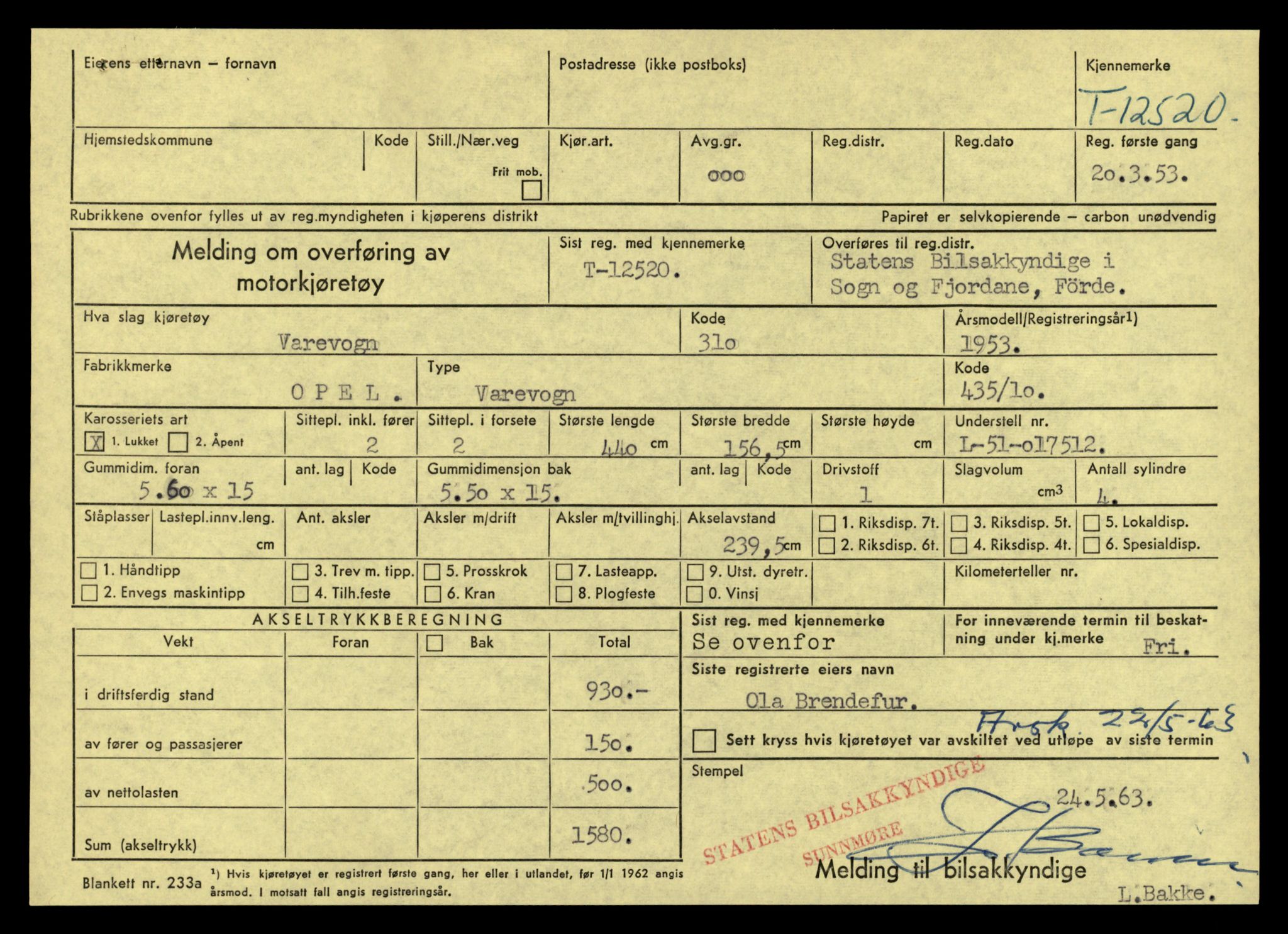 Møre og Romsdal vegkontor - Ålesund trafikkstasjon, AV/SAT-A-4099/F/Fe/L0034: Registreringskort for kjøretøy T 12500 - T 12652, 1927-1998, p. 346