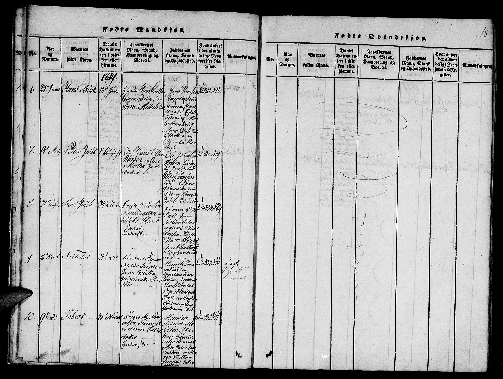 Ministerialprotokoller, klokkerbøker og fødselsregistre - Nord-Trøndelag, SAT/A-1458/784/L0667: Parish register (official) no. 784A03 /1, 1816-1829, p. 18