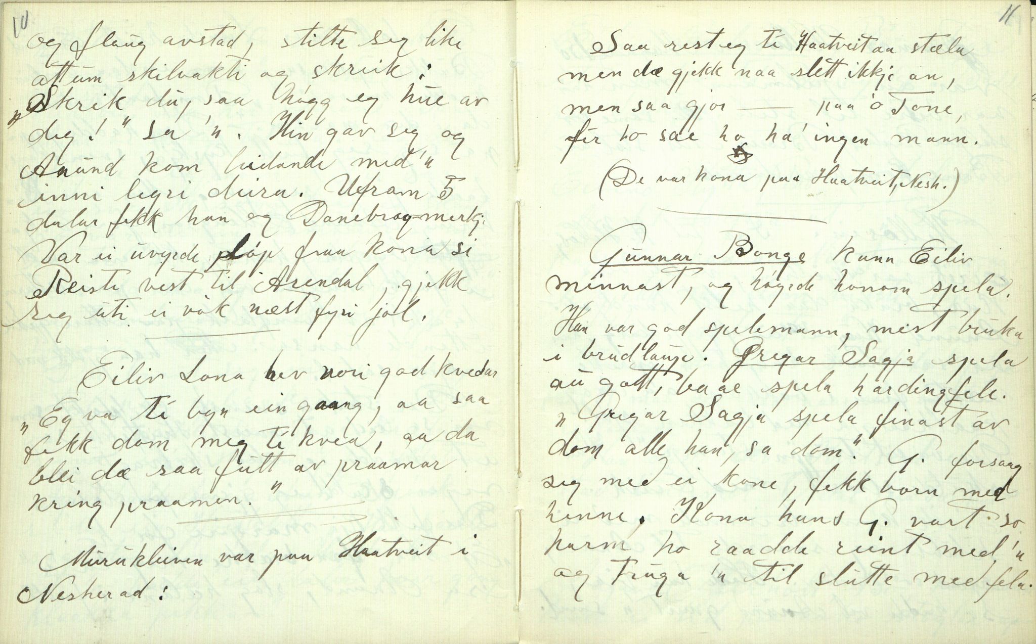 Rikard Berge, TEMU/TGM-A-1003/F/L0003/0004: 061-100 Innholdslister / 64 Segnir og sogur m.m., 1910, p. 10-11