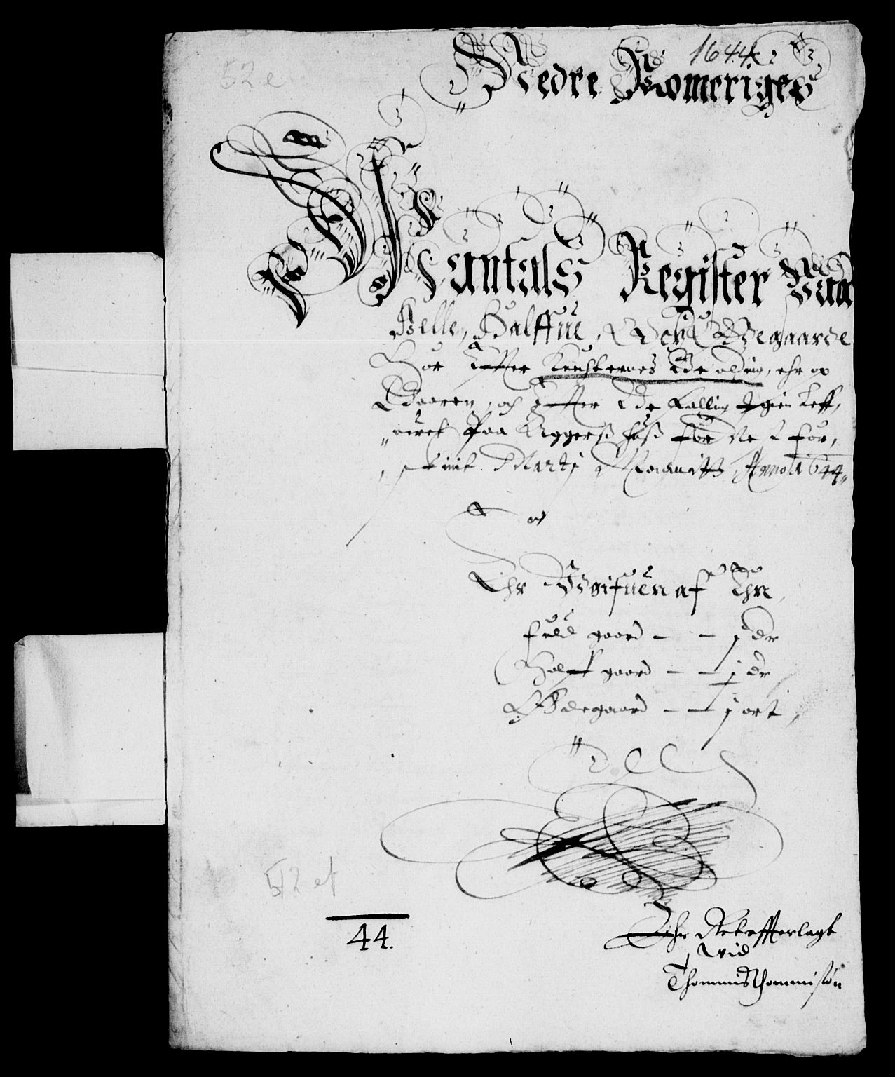 Rentekammeret inntil 1814, Reviderte regnskaper, Lensregnskaper, AV/RA-EA-5023/R/Rb/Rba/L0178: Akershus len, 1644