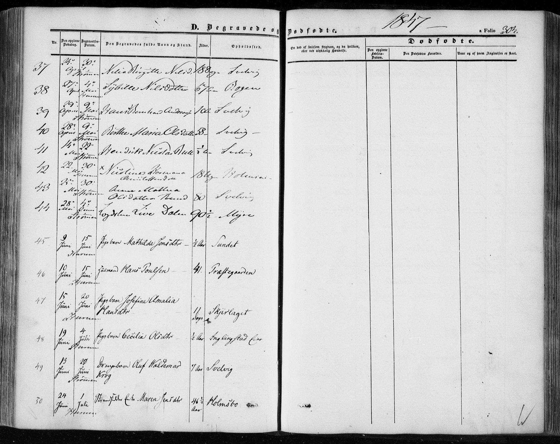 Hurum kirkebøker, AV/SAKO-A-229/F/Fa/L0011: Parish register (official) no. 11, 1847-1860, p. 304