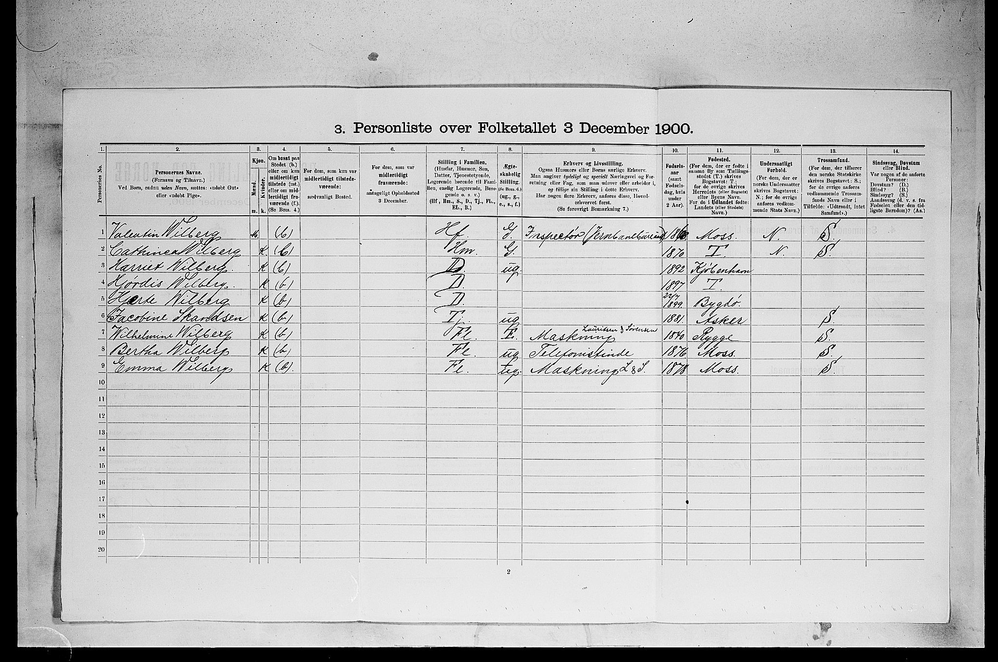 SAO, 1900 census for Kristiania, 1900, p. 19307