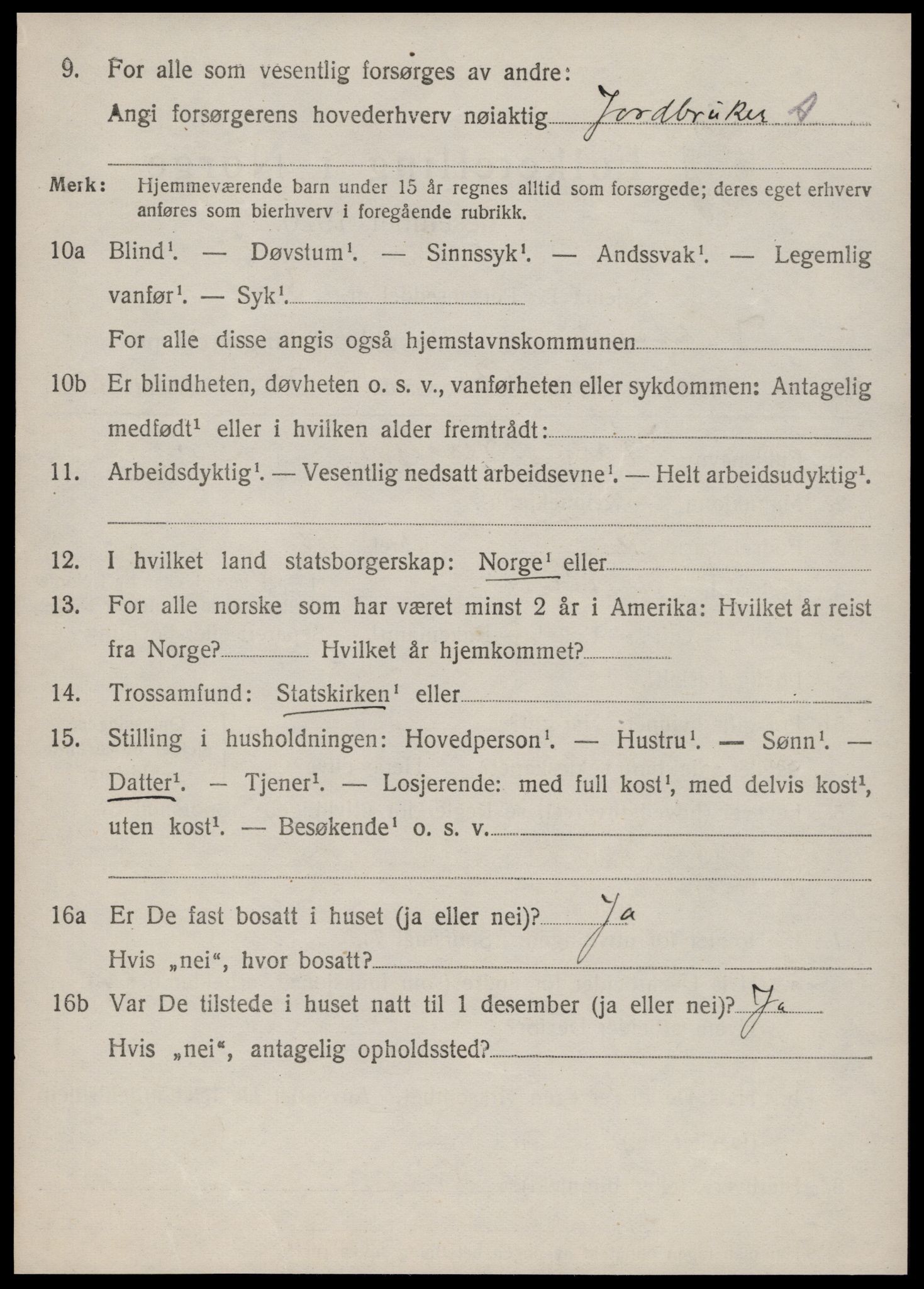 SAT, 1920 census for Vestnes, 1920, p. 1850