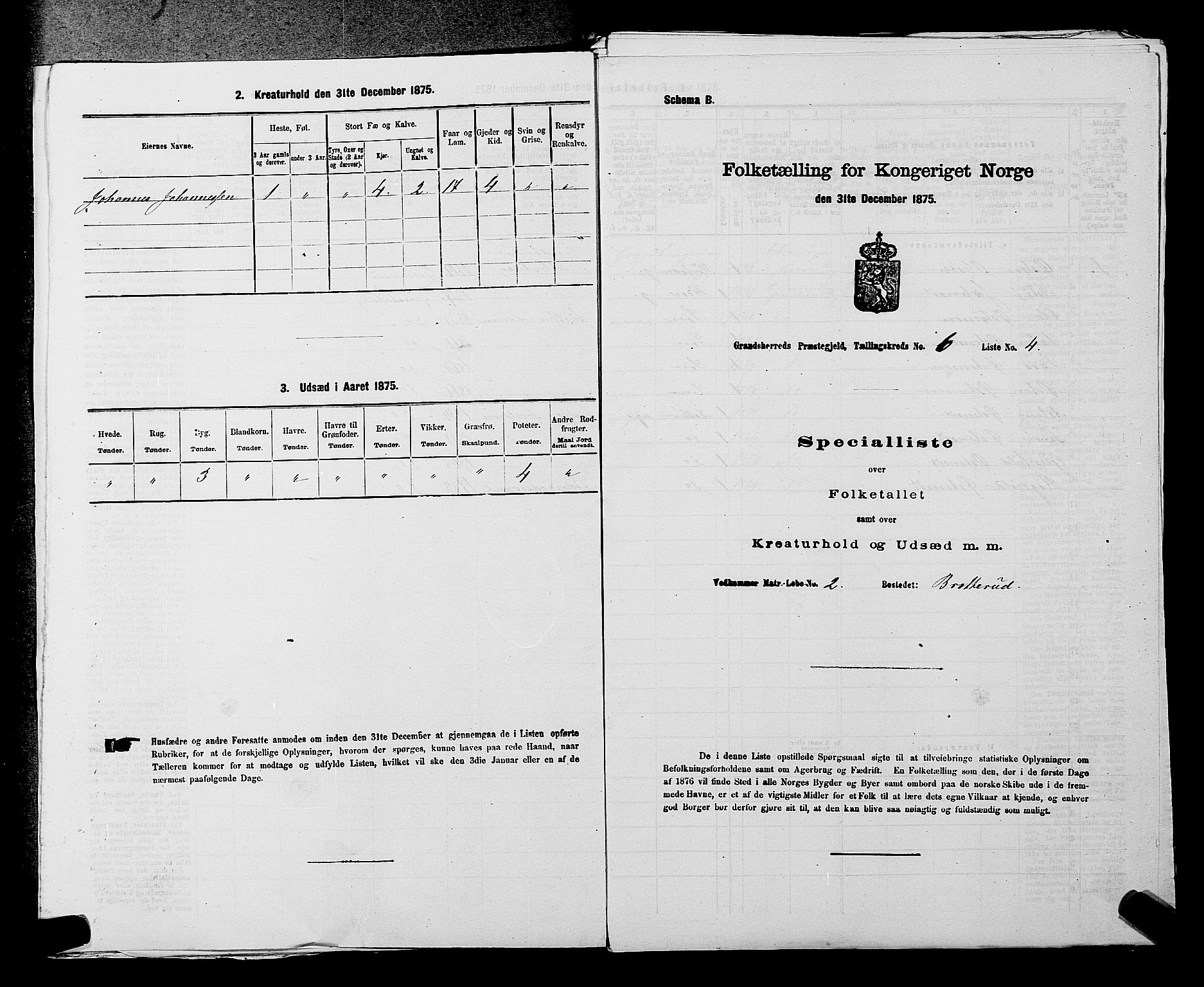 SAKO, 1875 census for 0824P Gransherad, 1875, p. 693