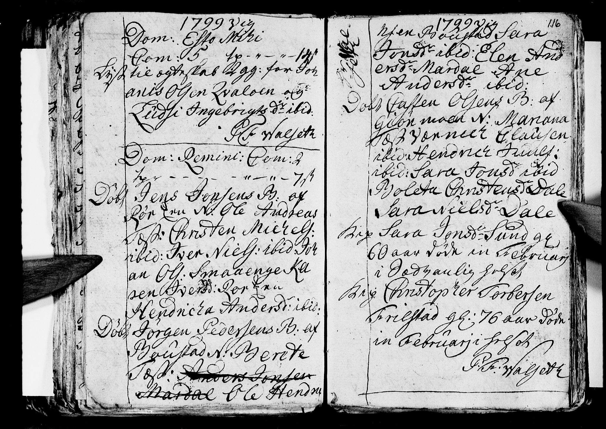 Ministerialprotokoller, klokkerbøker og fødselsregistre - Nordland, AV/SAT-A-1459/812/L0184: Parish register (copy) no. 812C02, 1793-1809, p. 116