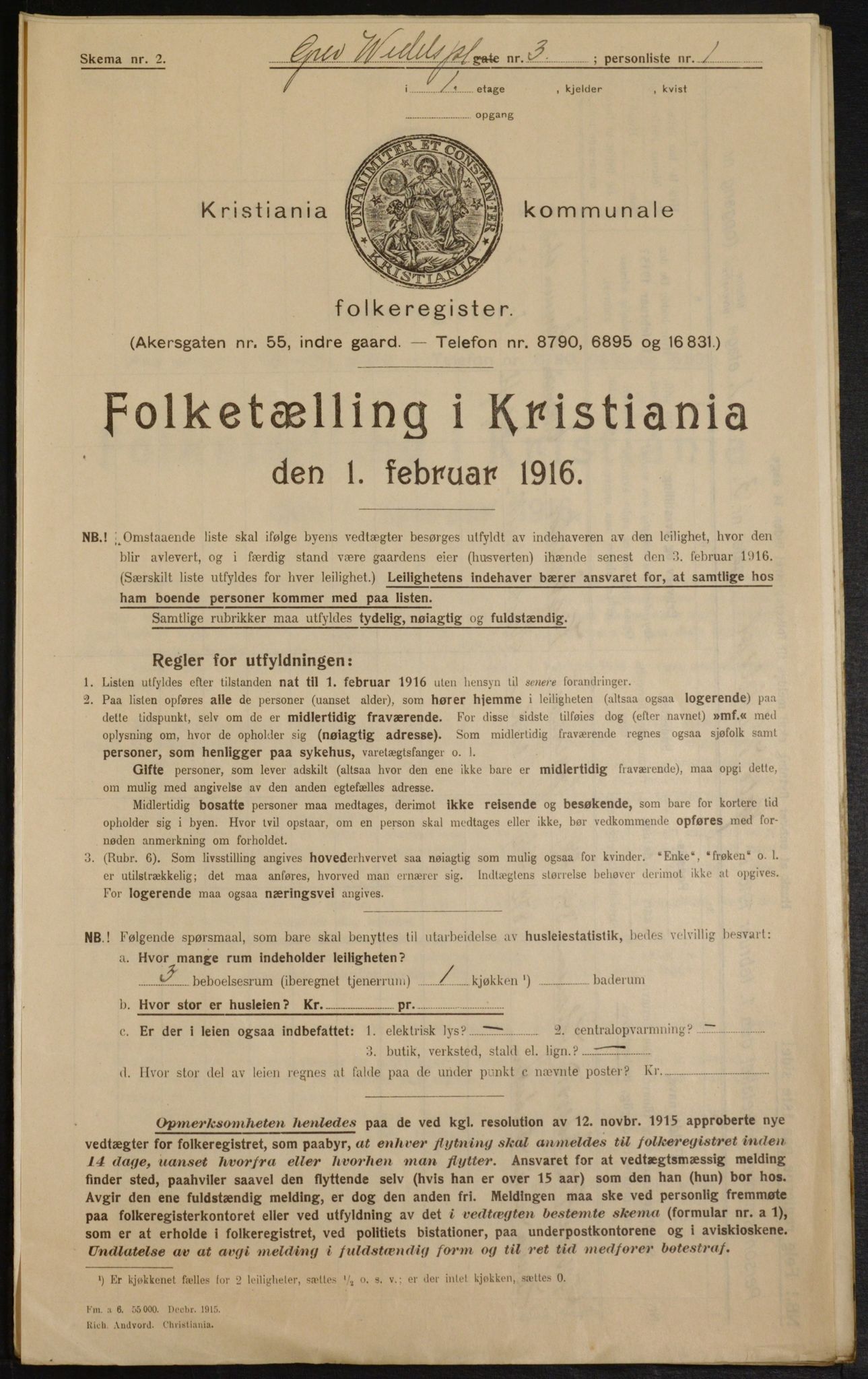 OBA, Municipal Census 1916 for Kristiania, 1916, p. 30452