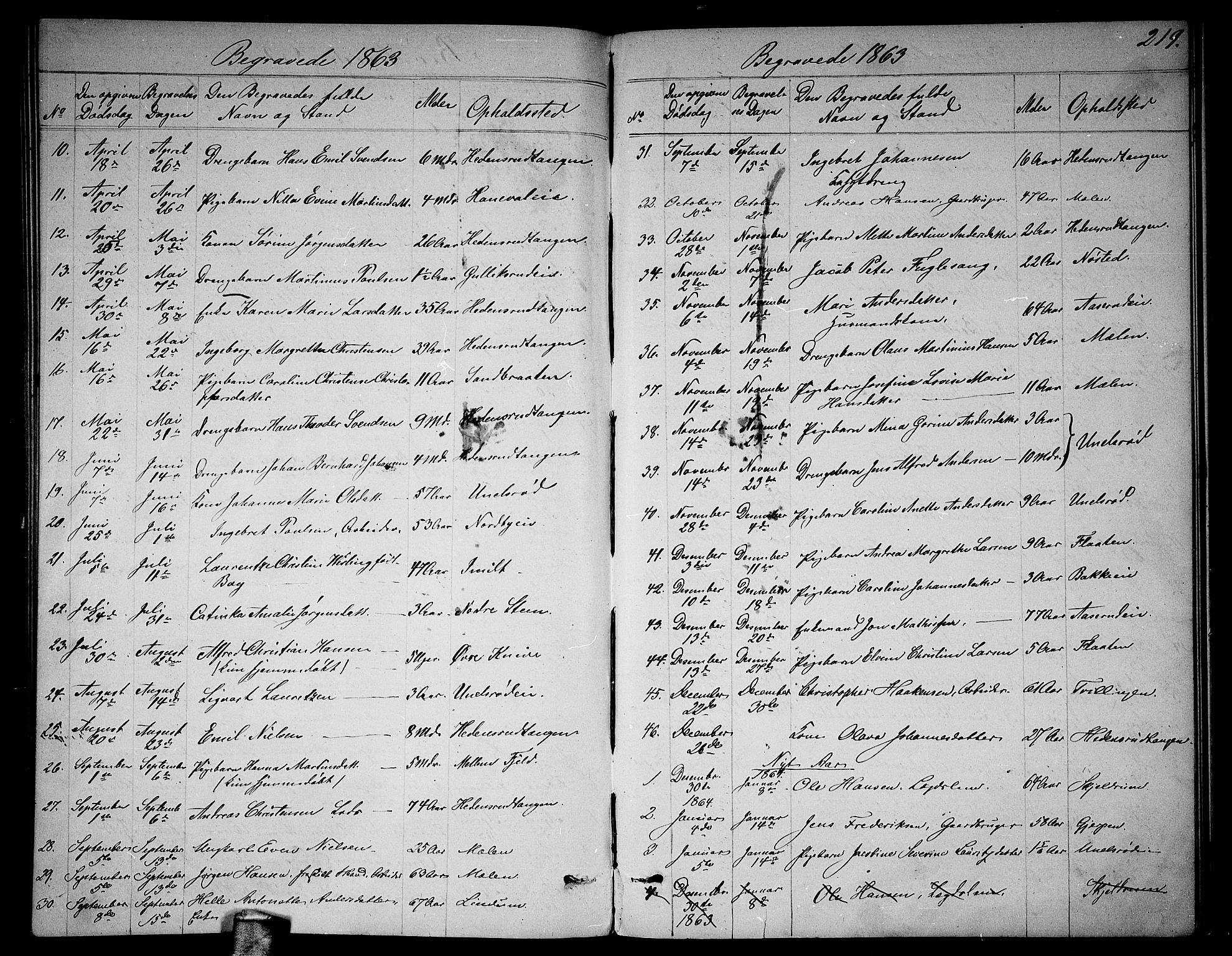 Skoger kirkebøker, AV/SAKO-A-59/G/Ga/L0002: Parish register (copy) no. I 2, 1860-1880, p. 219