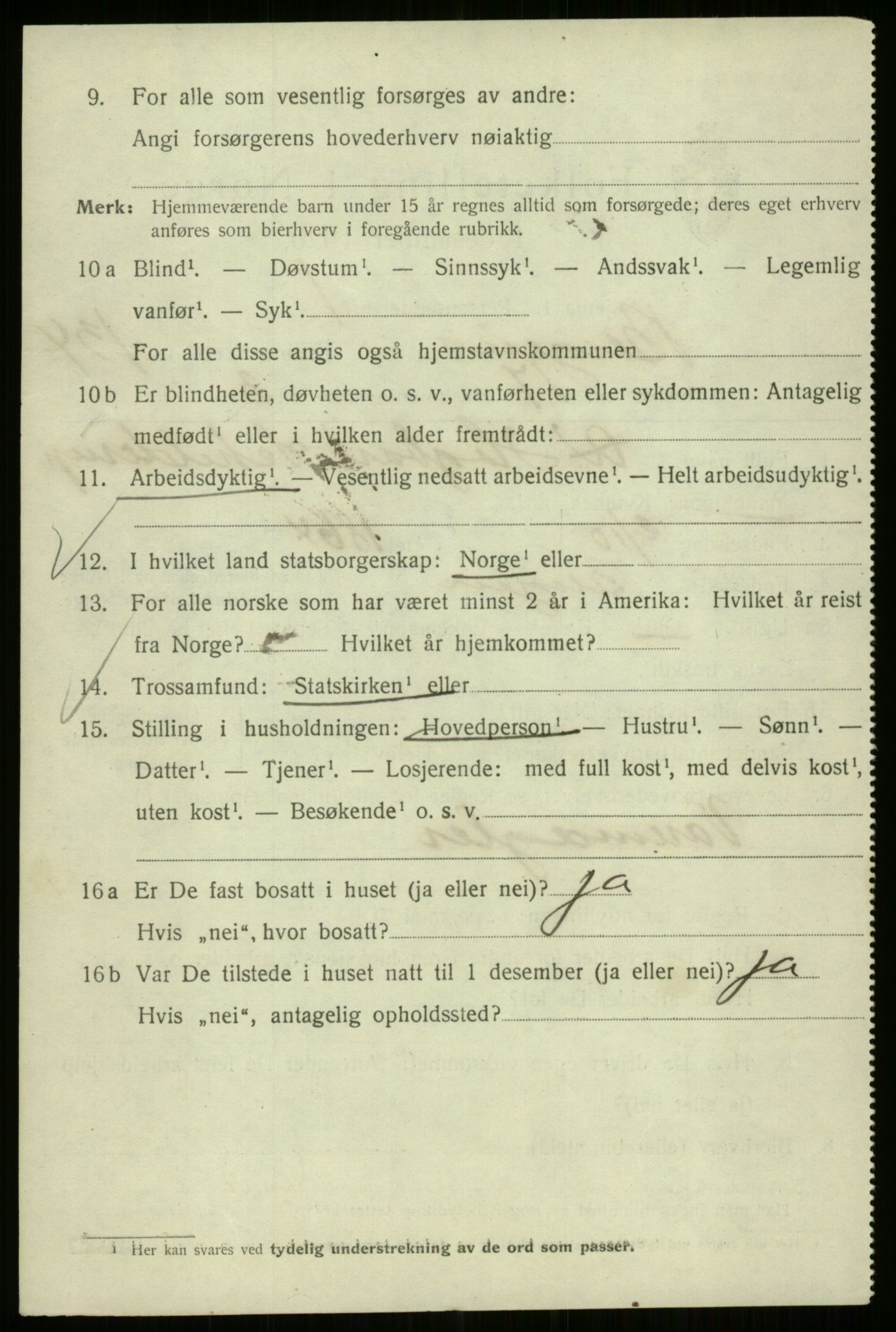 SAB, 1920 census for Bergen, 1920, p. 225598