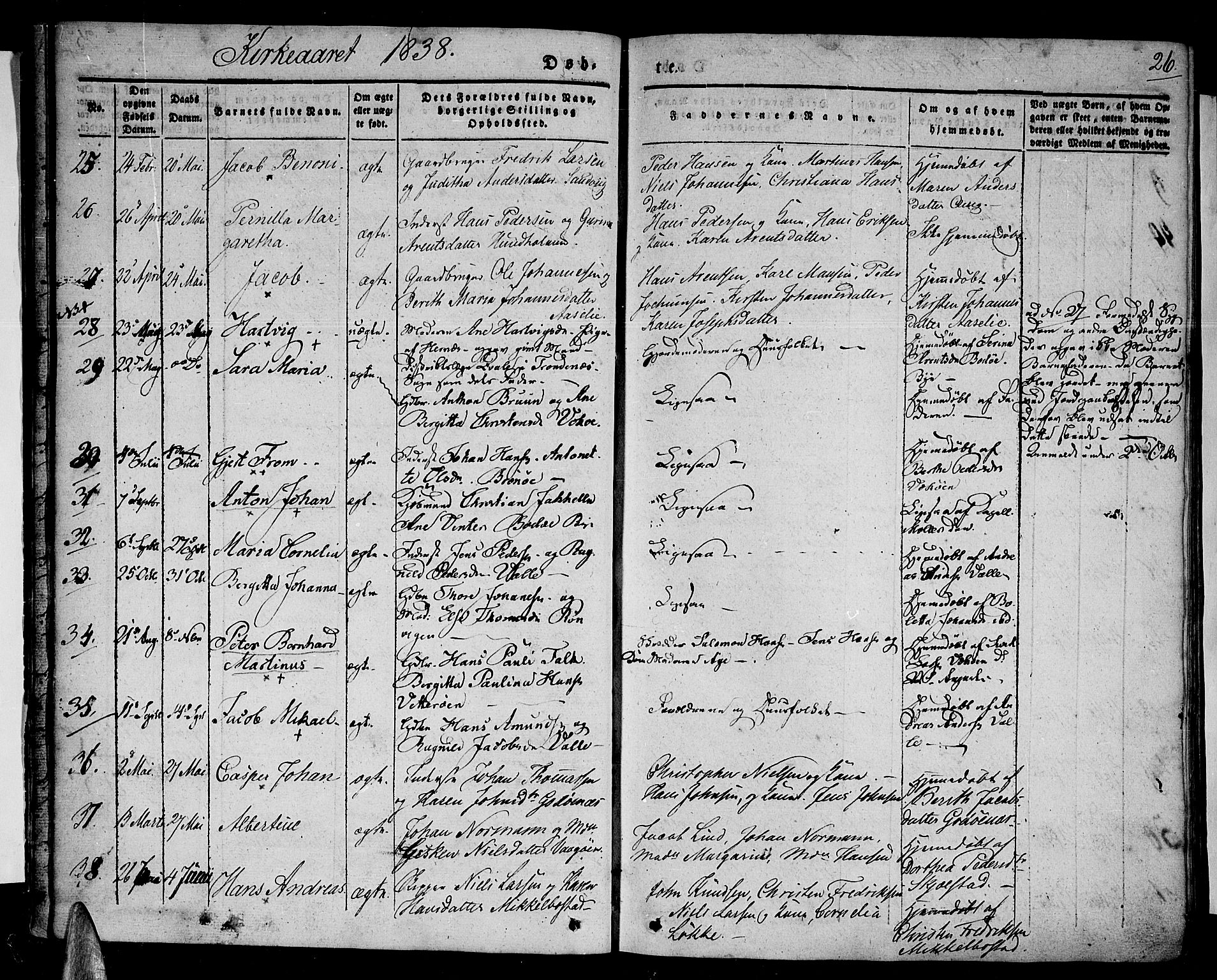 Ministerialprotokoller, klokkerbøker og fødselsregistre - Nordland, SAT/A-1459/801/L0006: Parish register (official) no. 801A06, 1834-1845, p. 26