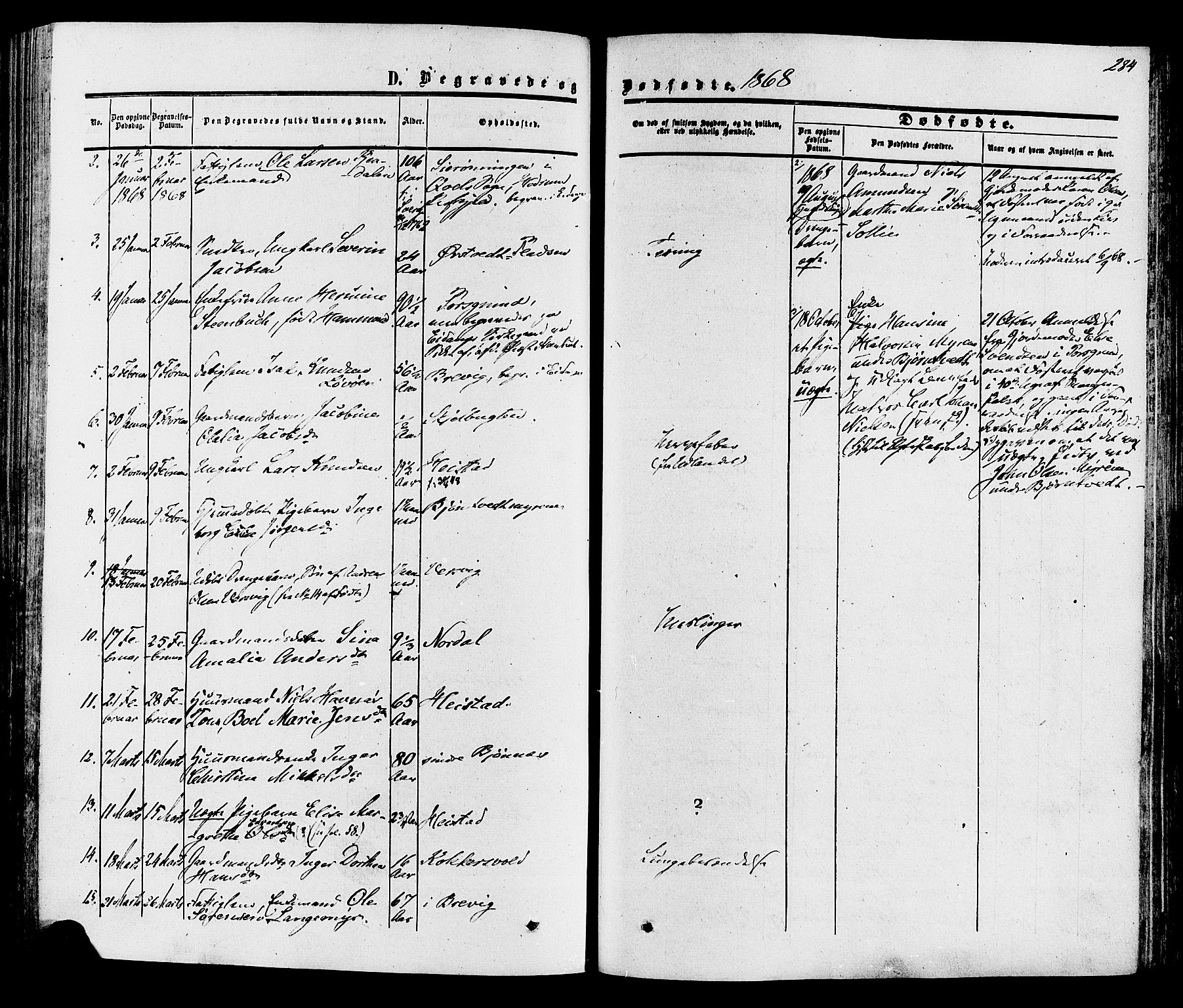 Eidanger kirkebøker, SAKO/A-261/F/Fa/L0010: Parish register (official) no. 10, 1859-1874, p. 284