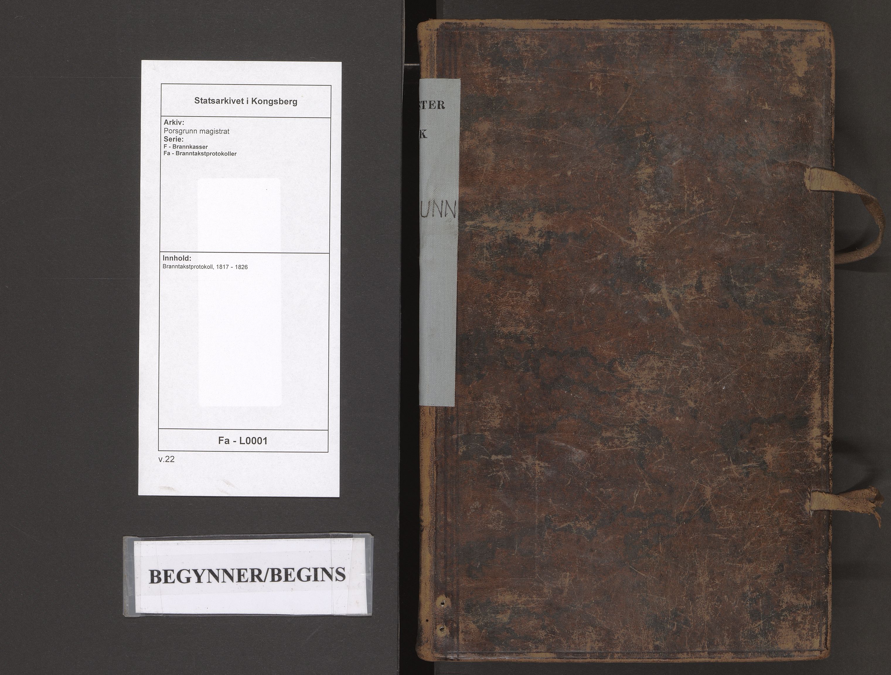 Porsgrunn magistrat, SAKO/A-859/F/Fa/L0001: Branntakstprotokoll, 1817-1826