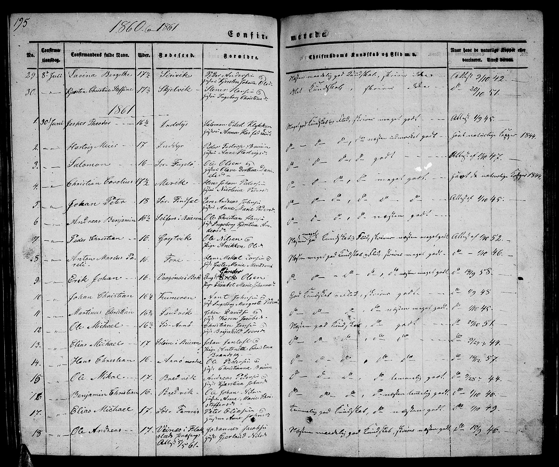 Ministerialprotokoller, klokkerbøker og fødselsregistre - Nordland, SAT/A-1459/805/L0106: Parish register (copy) no. 805C02, 1841-1861, p. 195