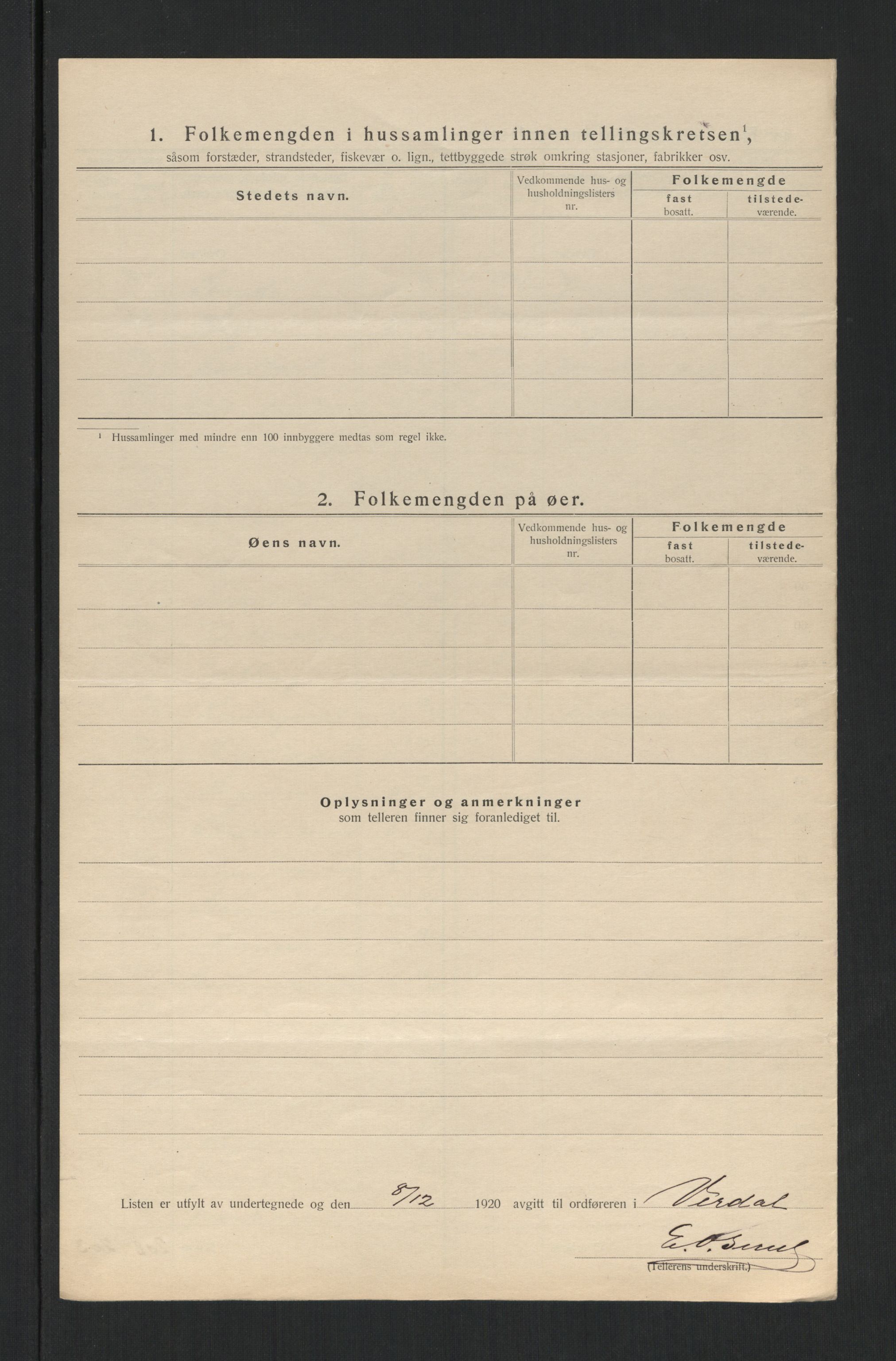 SAT, 1920 census for Verdal, 1920, p. 35