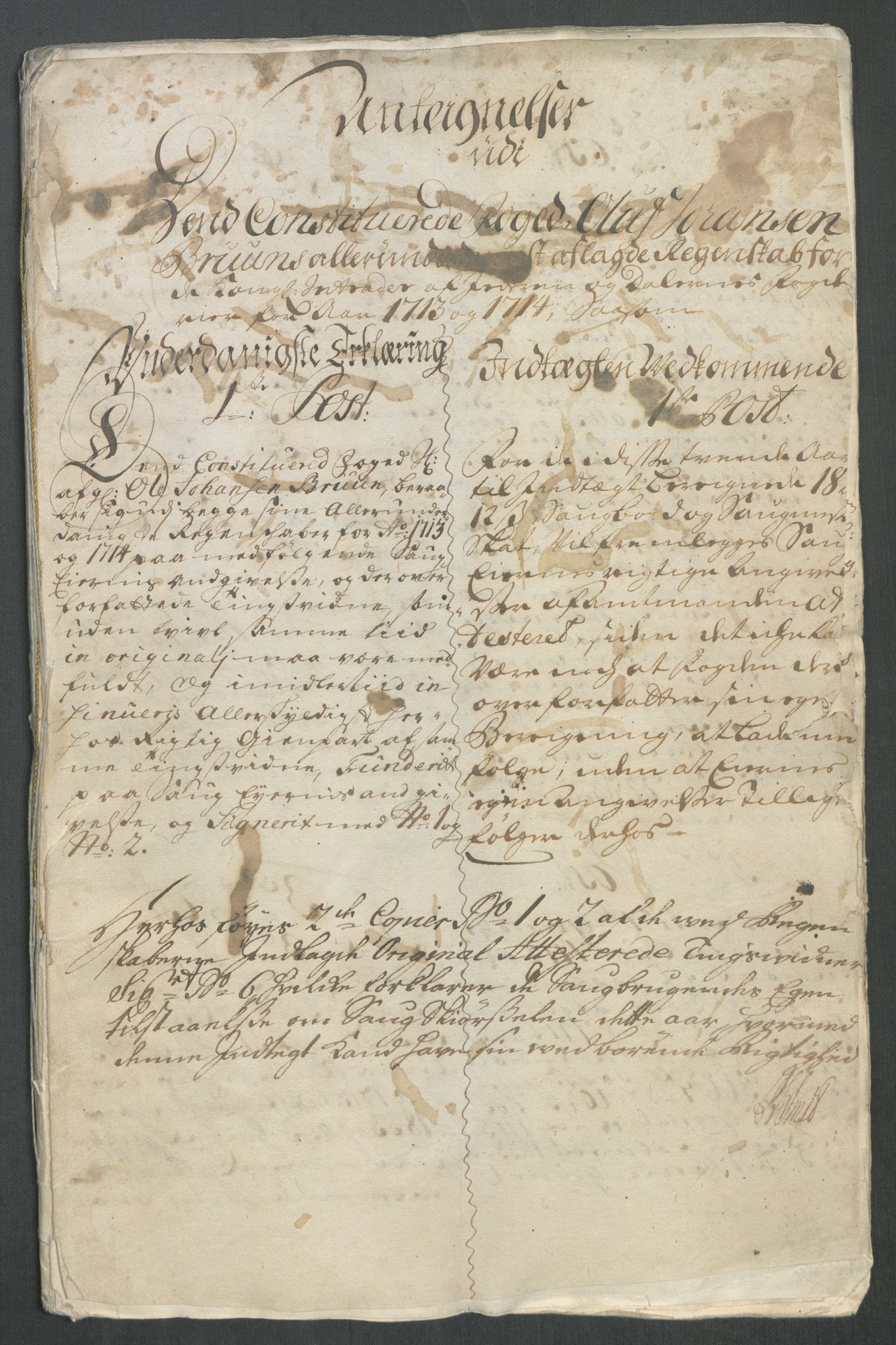 Rentekammeret inntil 1814, Reviderte regnskaper, Fogderegnskap, AV/RA-EA-4092/R46/L2739: Fogderegnskap Jæren og Dalane, 1714, p. 3