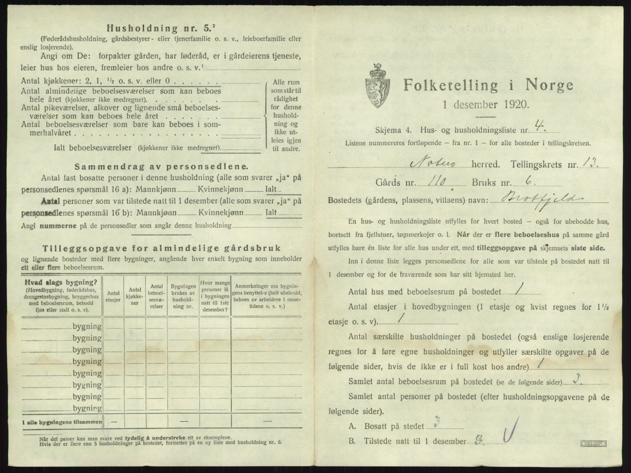 SAKO, 1920 census for Nøtterøy, 1920, p. 2564