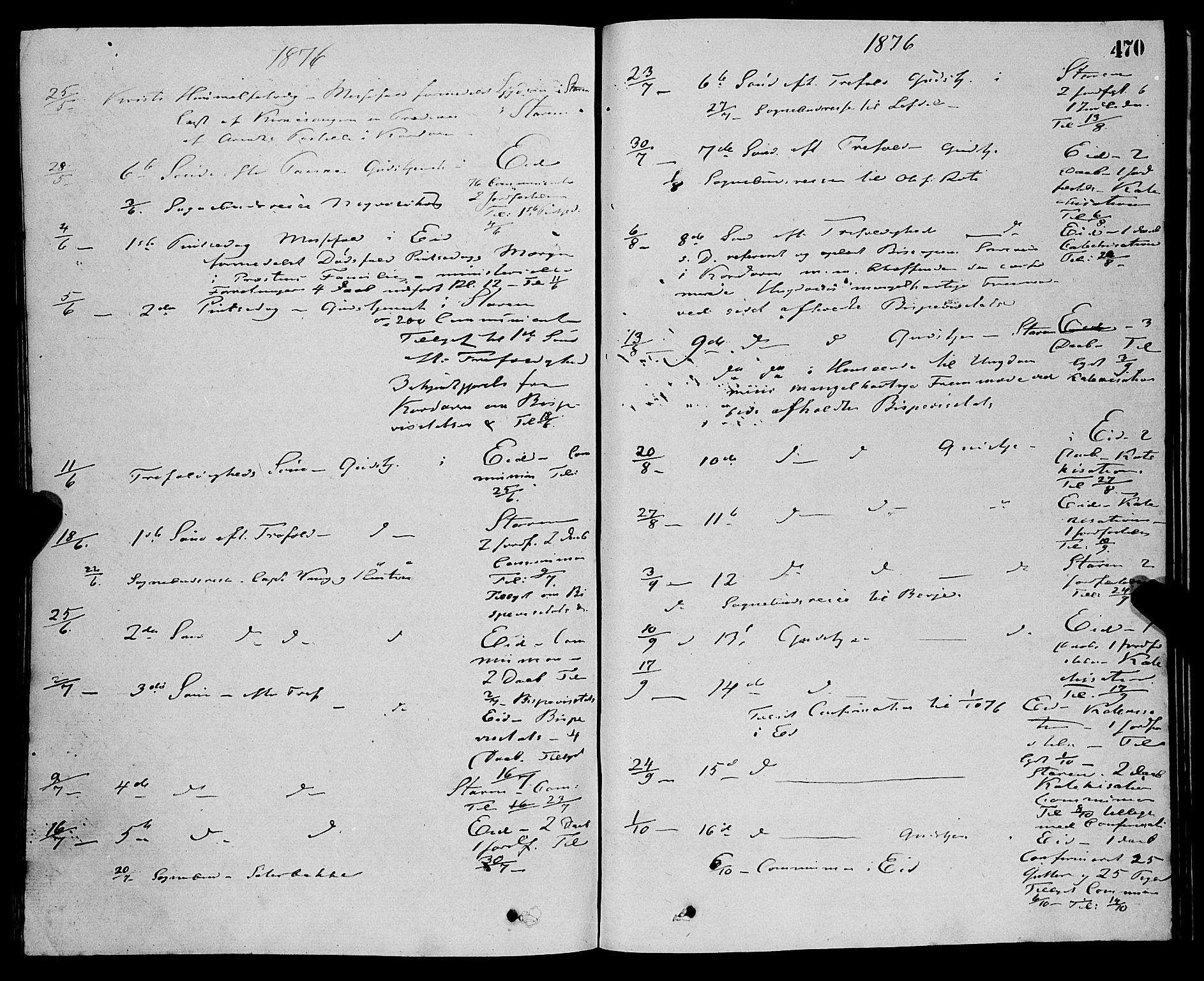 Eid sokneprestembete, AV/SAB-A-82301/H/Haa/Haaa/L0010: Parish register (official) no. A 10, 1867-1878, p. 470