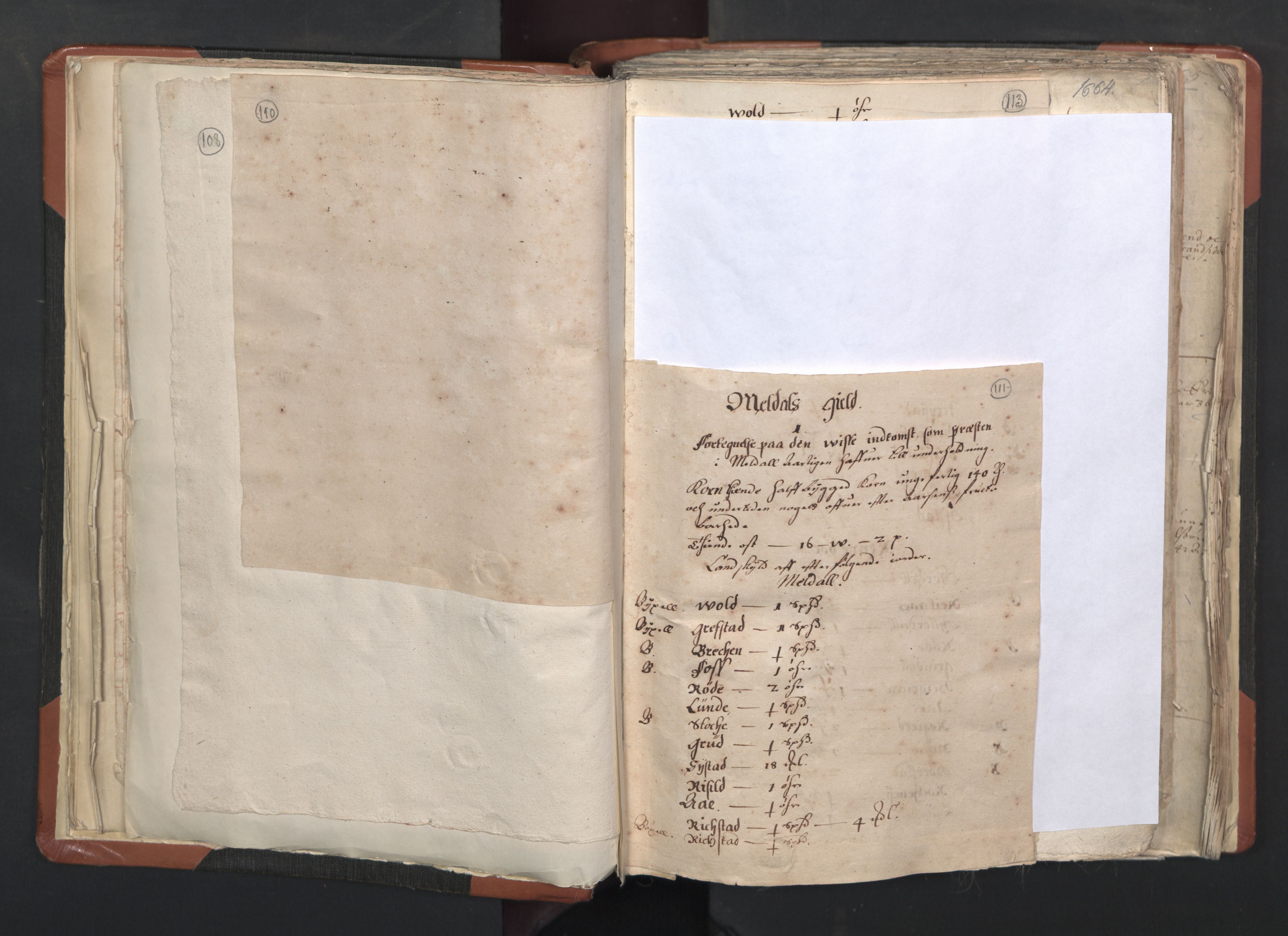 RA, Vicar's Census 1664-1666, no. 31: Dalane deanery, 1664-1666, p. 110-111