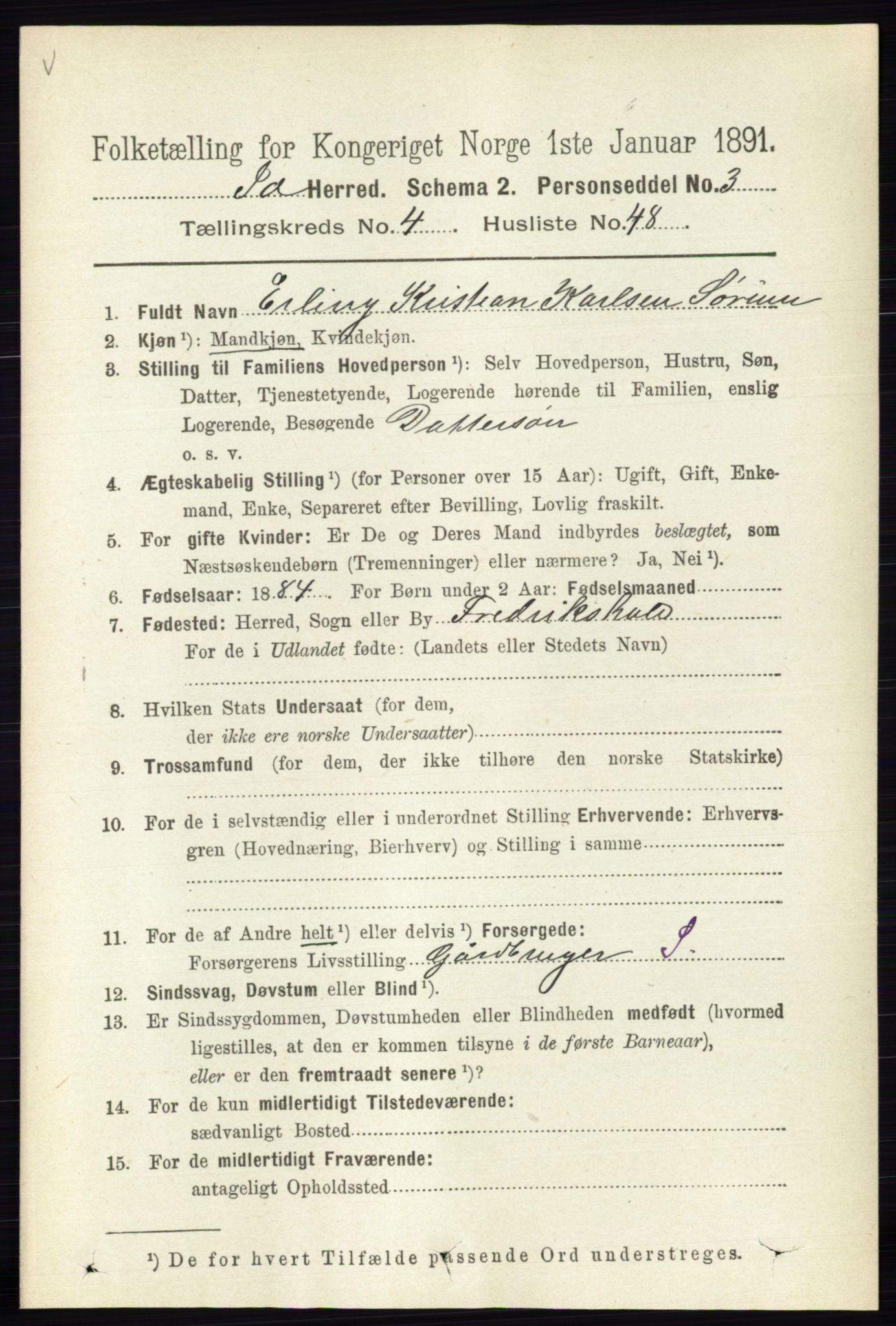 RA, 1891 census for 0117 Idd, 1891, p. 3151