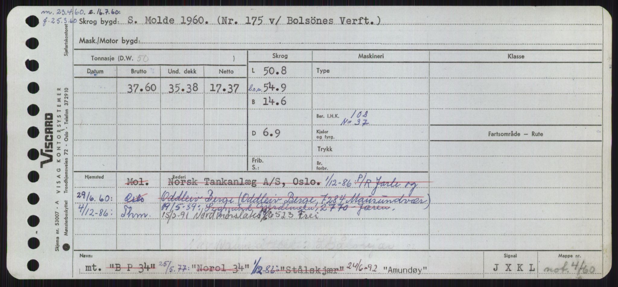 Sjøfartsdirektoratet med forløpere, Skipsmålingen, RA/S-1627/H/Ha/L0001/0001: Fartøy, A-Eig / Fartøy A-Bjøn, p. 199