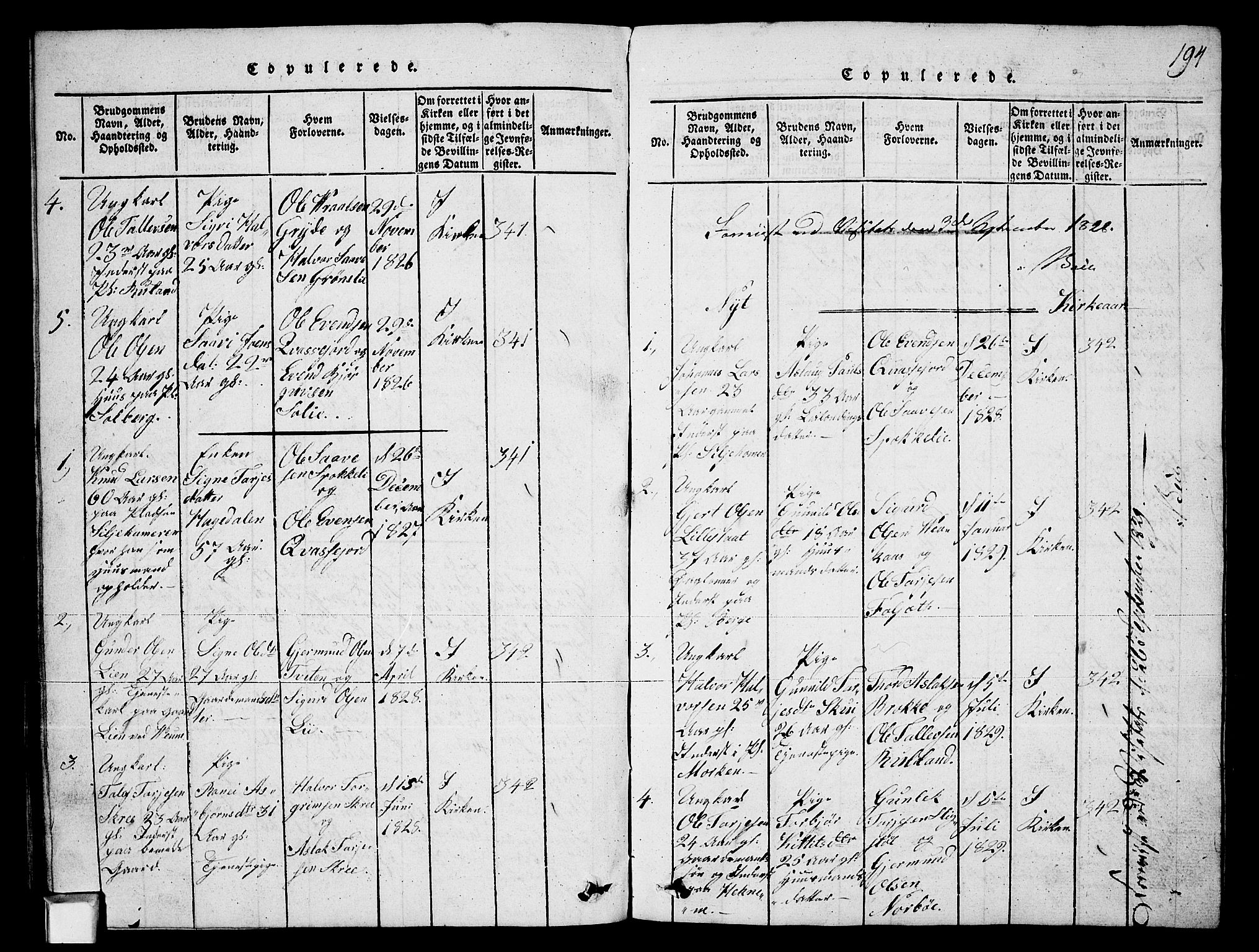 Fyresdal kirkebøker, SAKO/A-263/G/Ga/L0003: Parish register (copy) no. I 3, 1815-1863, p. 194