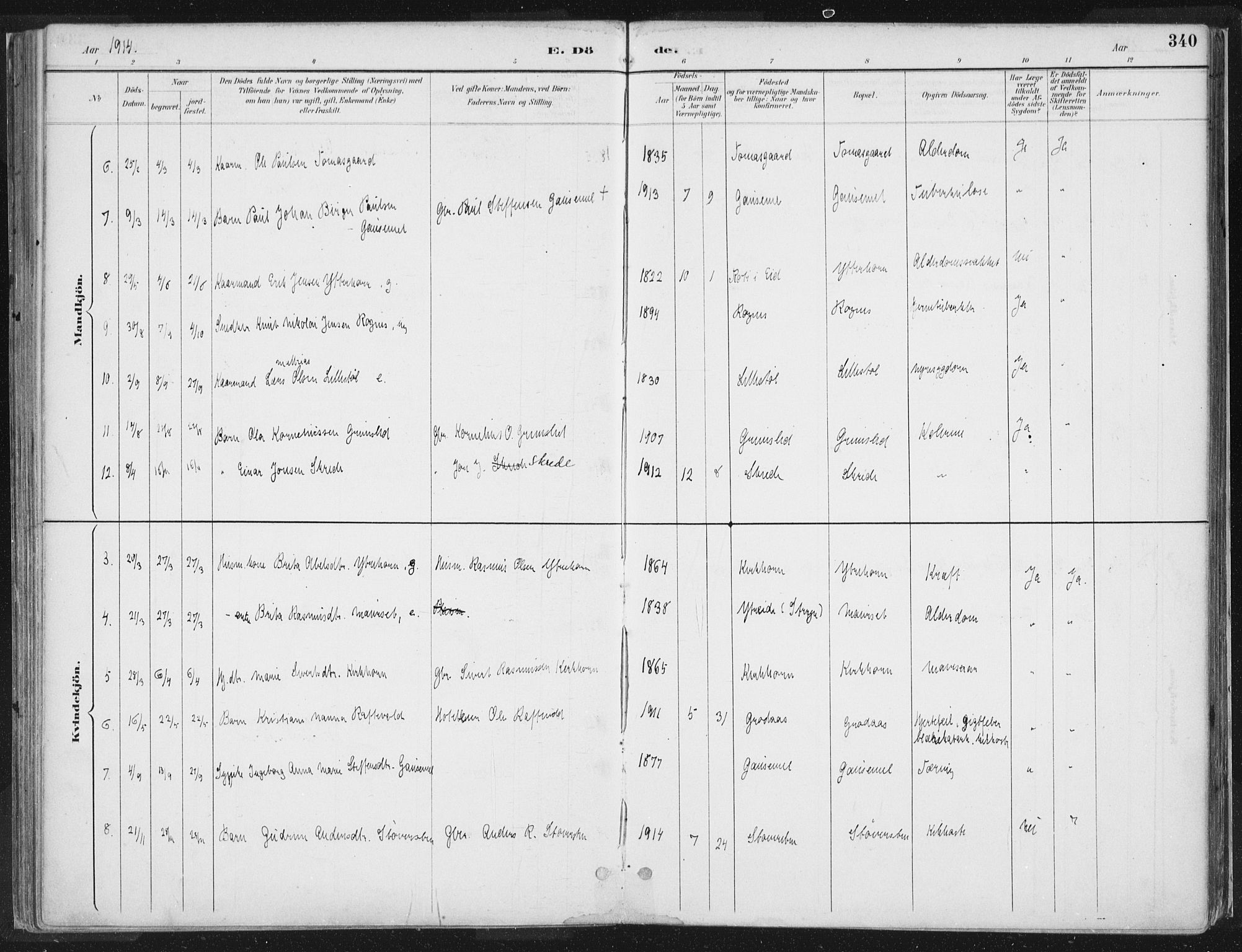 Hornindal sokneprestembete, AV/SAB-A-82401/H/Haa/Haaa/L0003/0002: Parish register (official) no. A 3B, 1885-1917, p. 340