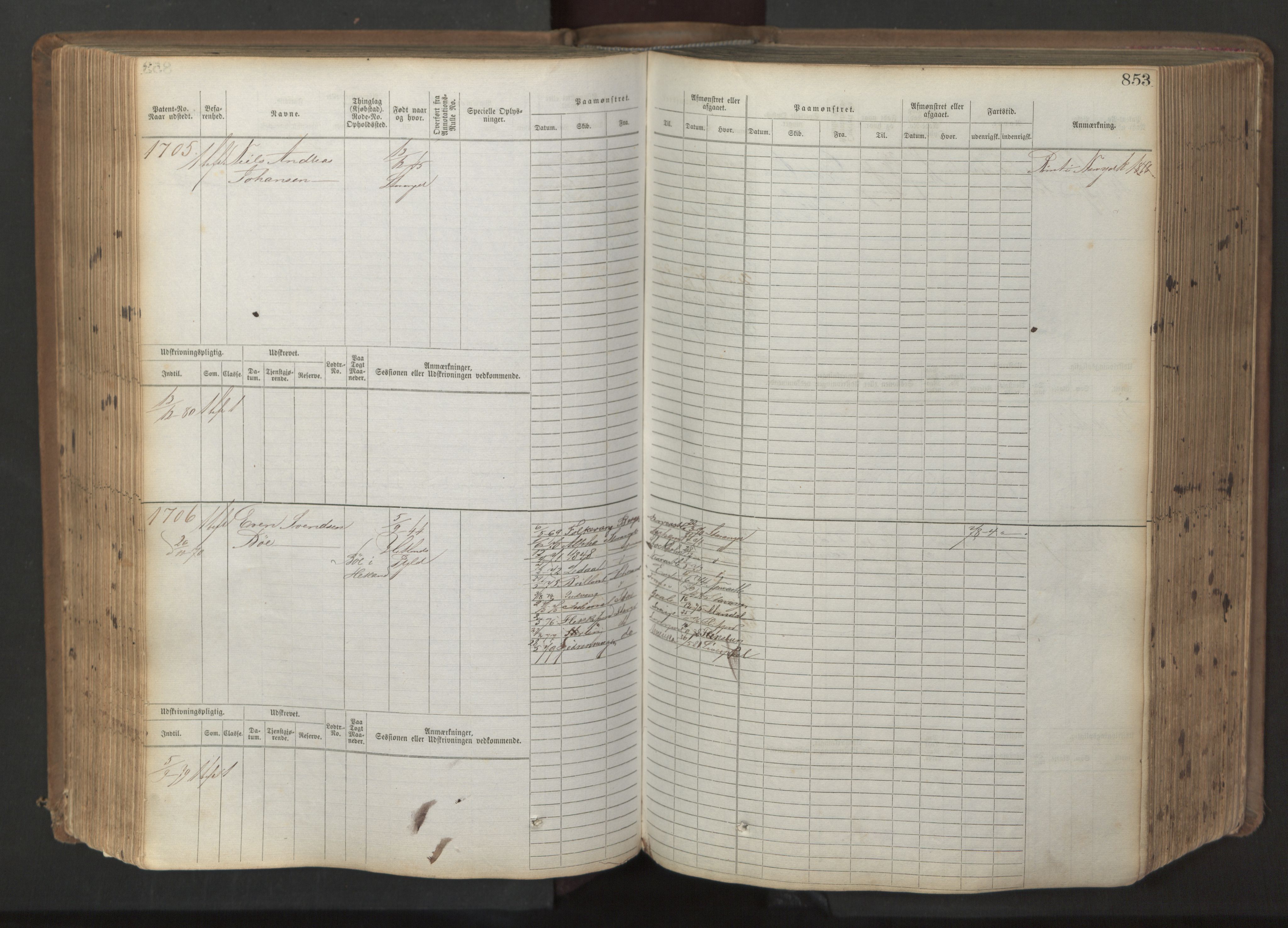 Stavanger sjømannskontor, AV/SAST-A-102006/F/Fb/Fbb/L0017: Sjøfartshovedrulle patnentnr. 1203-2402 (dublett), 1869, p. 256