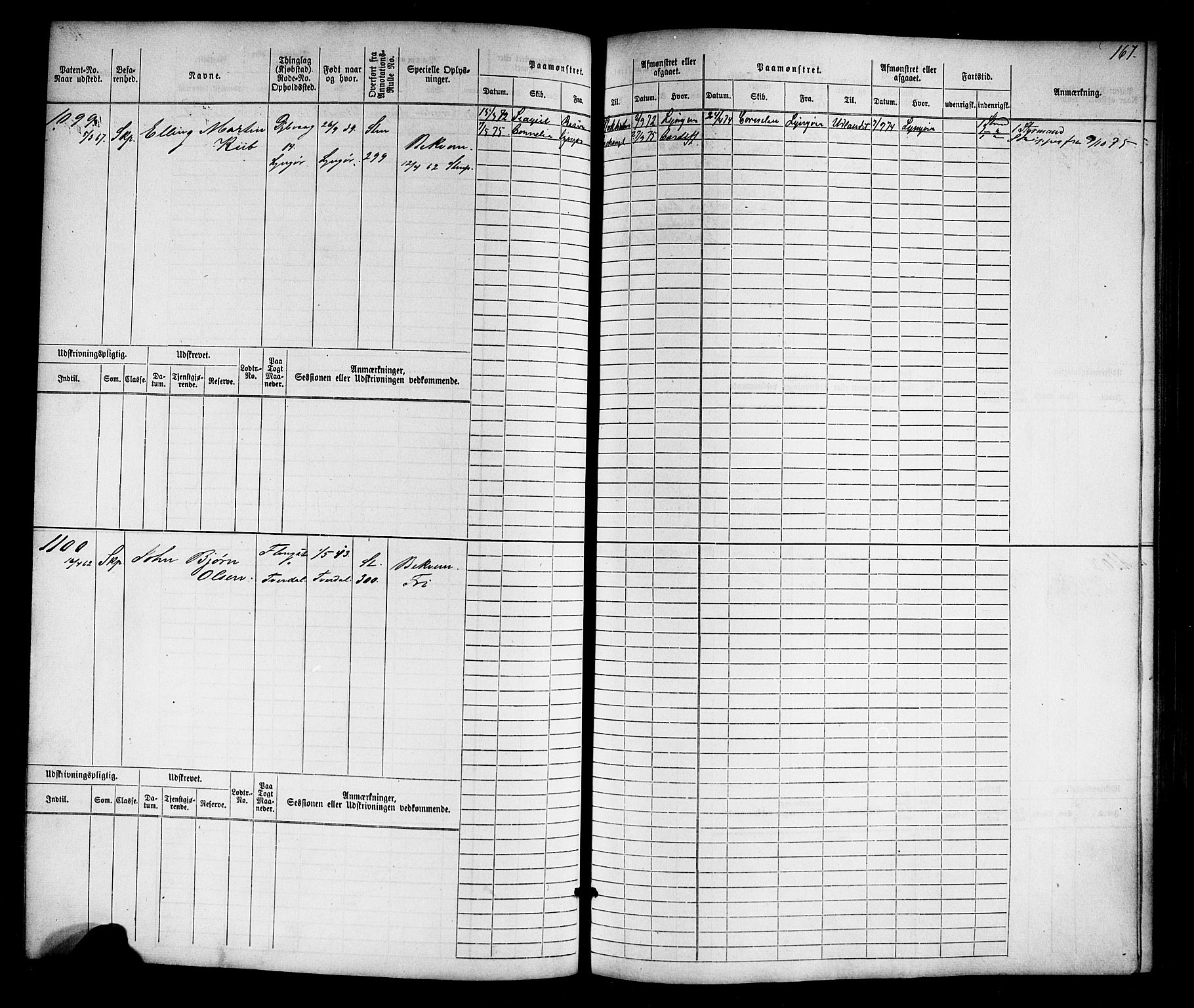 Tvedestrand mønstringskrets, AV/SAK-2031-0011/F/Fb/L0016: Hovedrulle nr 767-1532, U-32, 1869-1910, p. 169