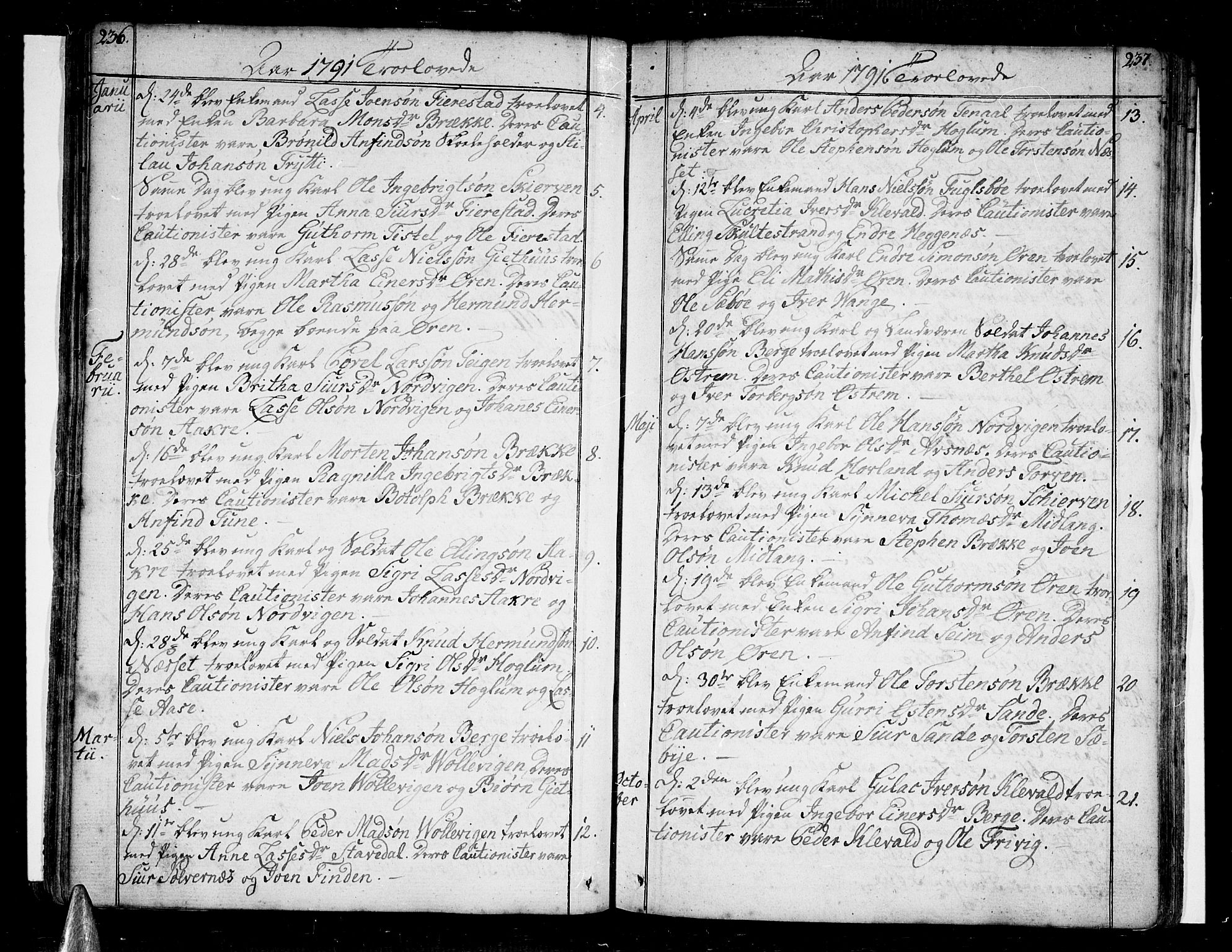 Vik sokneprestembete, SAB/A-81501: Parish register (official) no. A 5, 1787-1820, p. 236-237