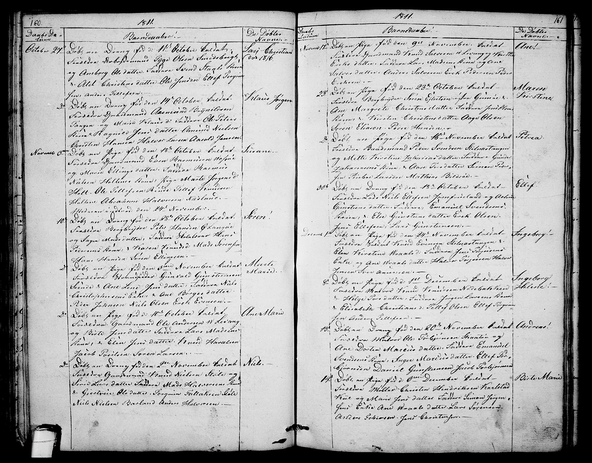 Sannidal kirkebøker, SAKO/A-296/F/Fa/L0003: Parish register (official) no. 3, 1803-1813, p. 160-161
