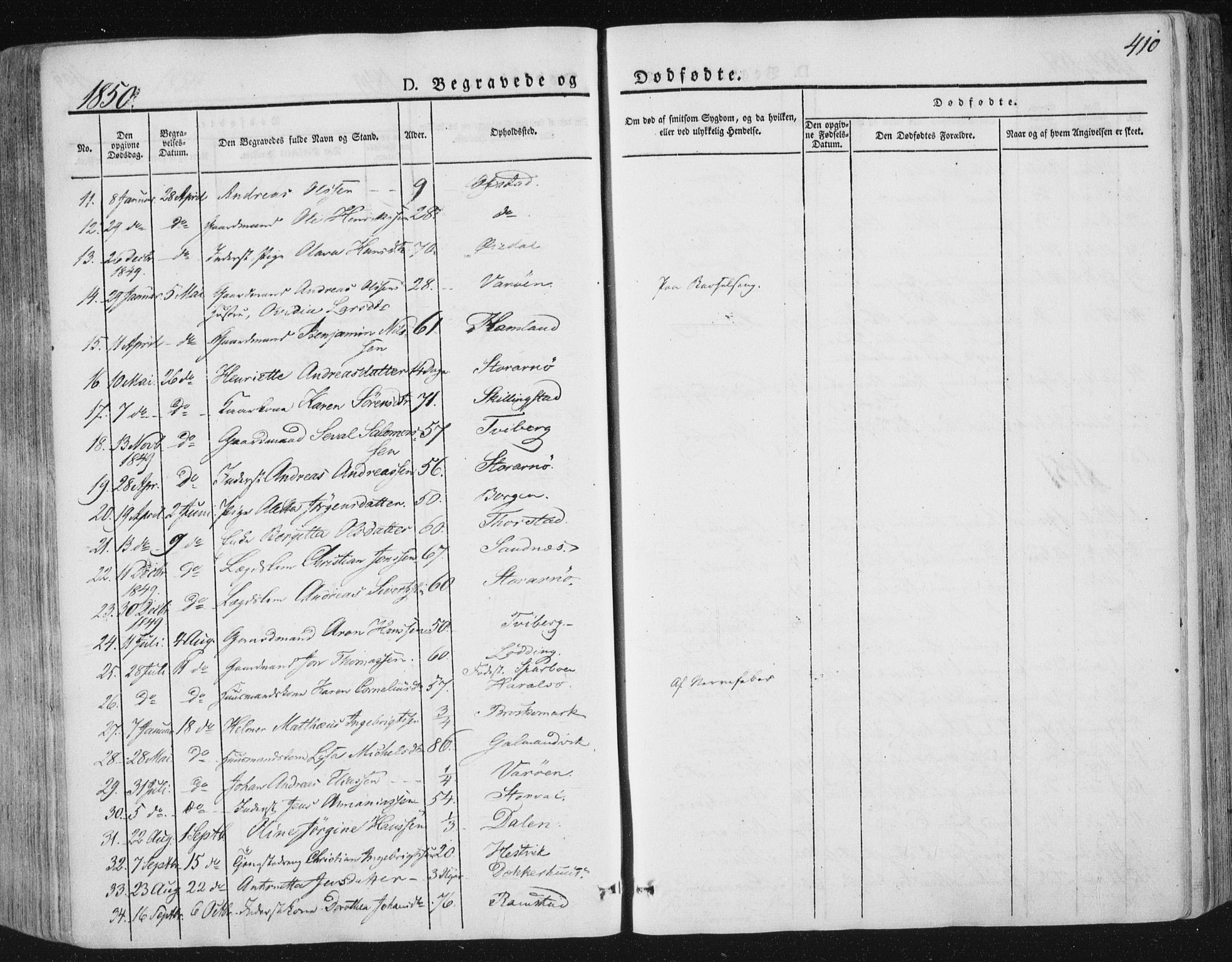 Ministerialprotokoller, klokkerbøker og fødselsregistre - Nord-Trøndelag, SAT/A-1458/784/L0669: Parish register (official) no. 784A04, 1829-1859, p. 410