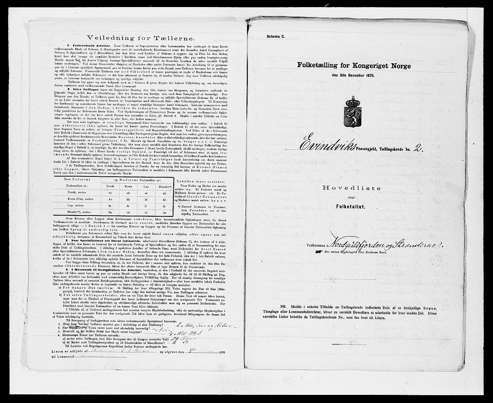 SAB, 1875 census for 1411P Eivindvik, 1875, p. 4