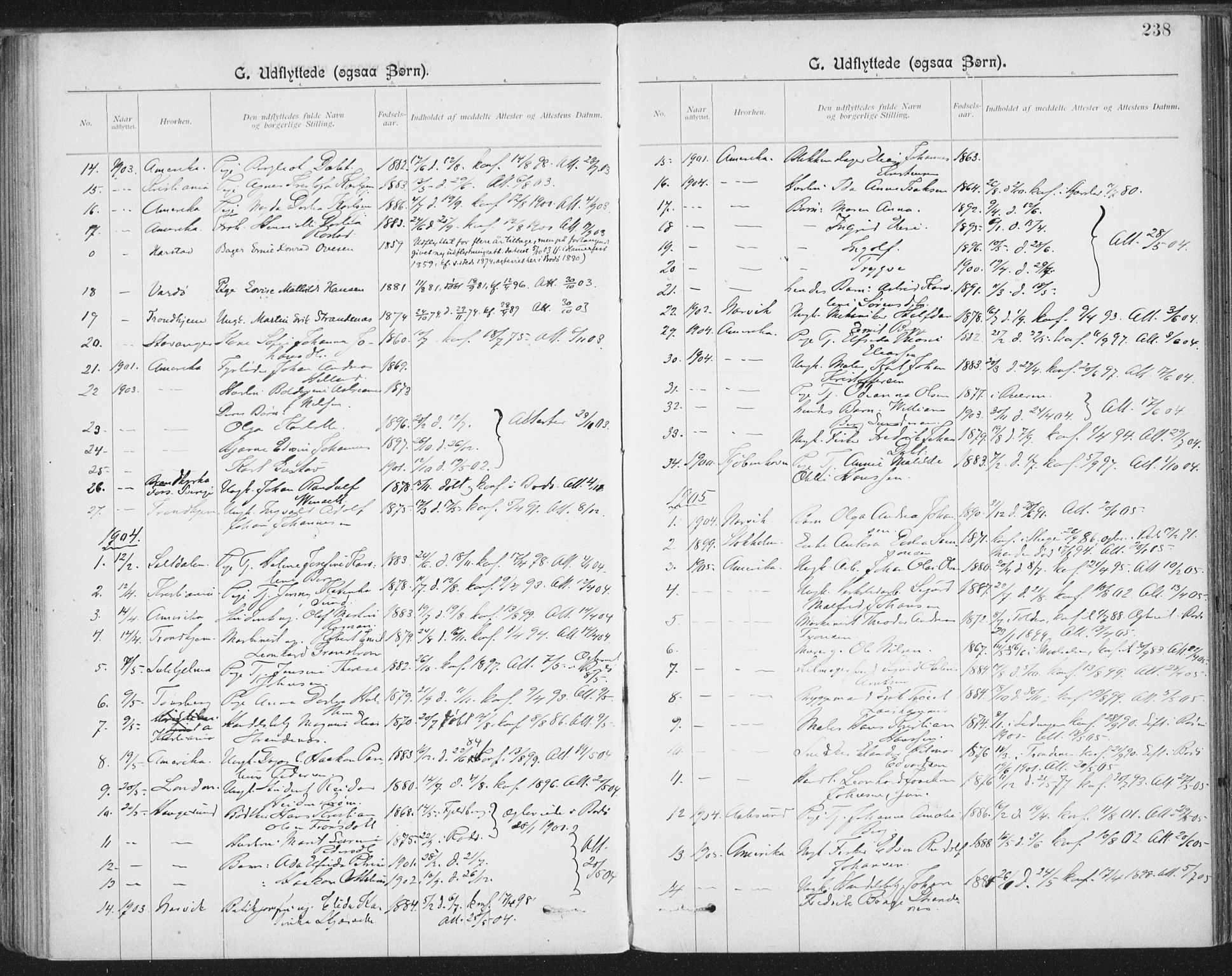 Ministerialprotokoller, klokkerbøker og fødselsregistre - Nordland, SAT/A-1459/801/L0012: Parish register (official) no. 801A12, 1900-1916, p. 238