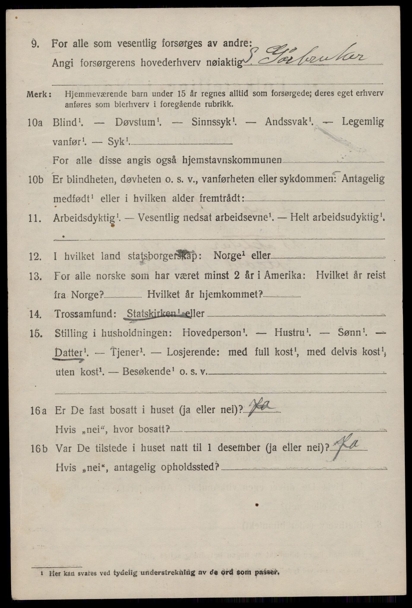 SAST, 1920 census for Sokndal, 1920, p. 2844