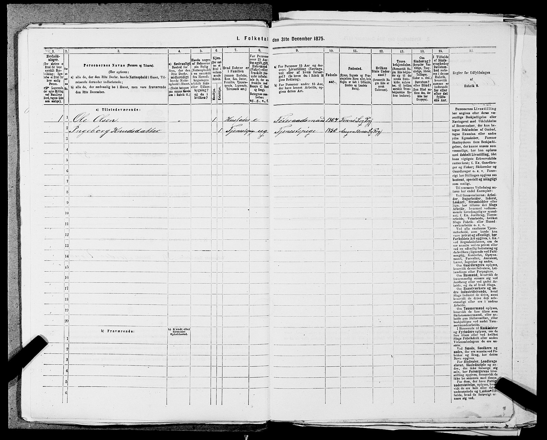 SAST, 1875 census for 1141P Finnøy, 1875, p. 457