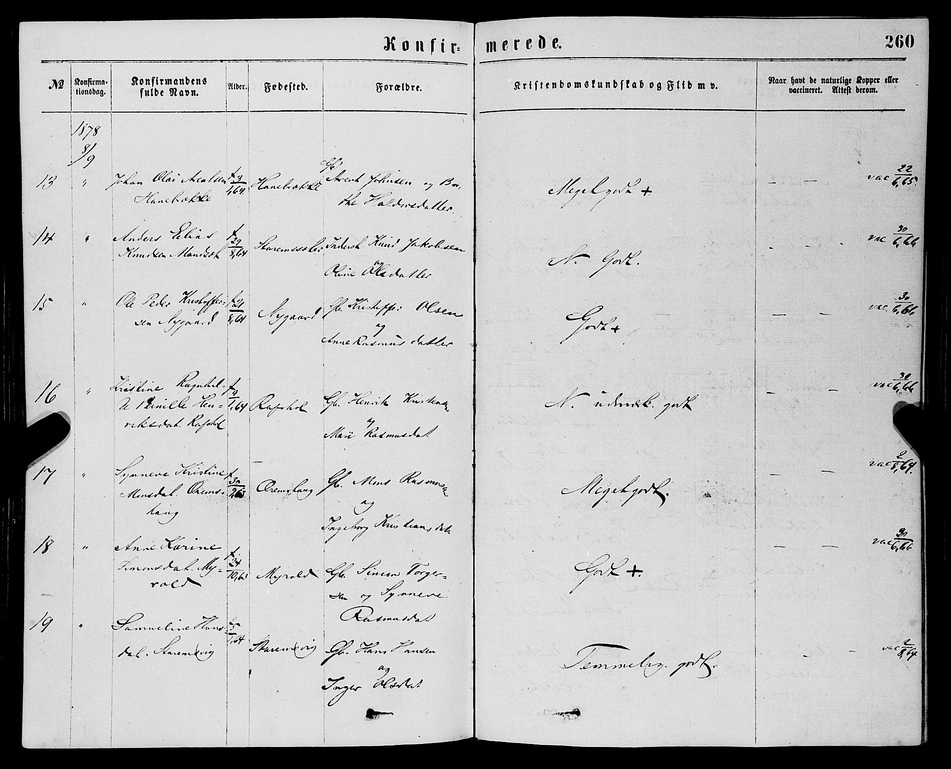 Eid sokneprestembete, AV/SAB-A-82301/H/Haa/Haaa/L0010: Parish register (official) no. A 10, 1867-1878, p. 260