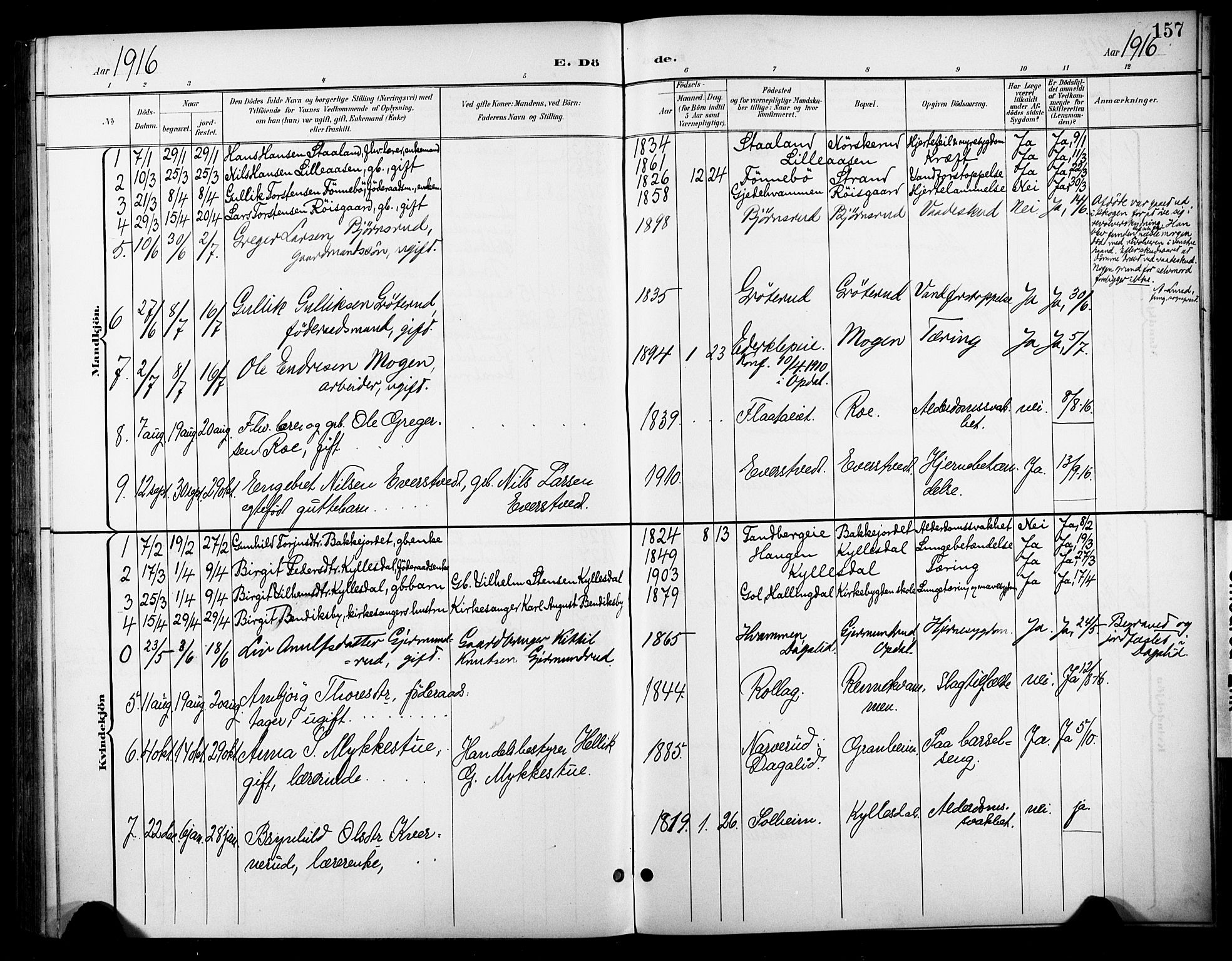 Nore kirkebøker, AV/SAKO-A-238/F/Fc/L0005: Parish register (official) no. III 5, 1898-1922, p. 157