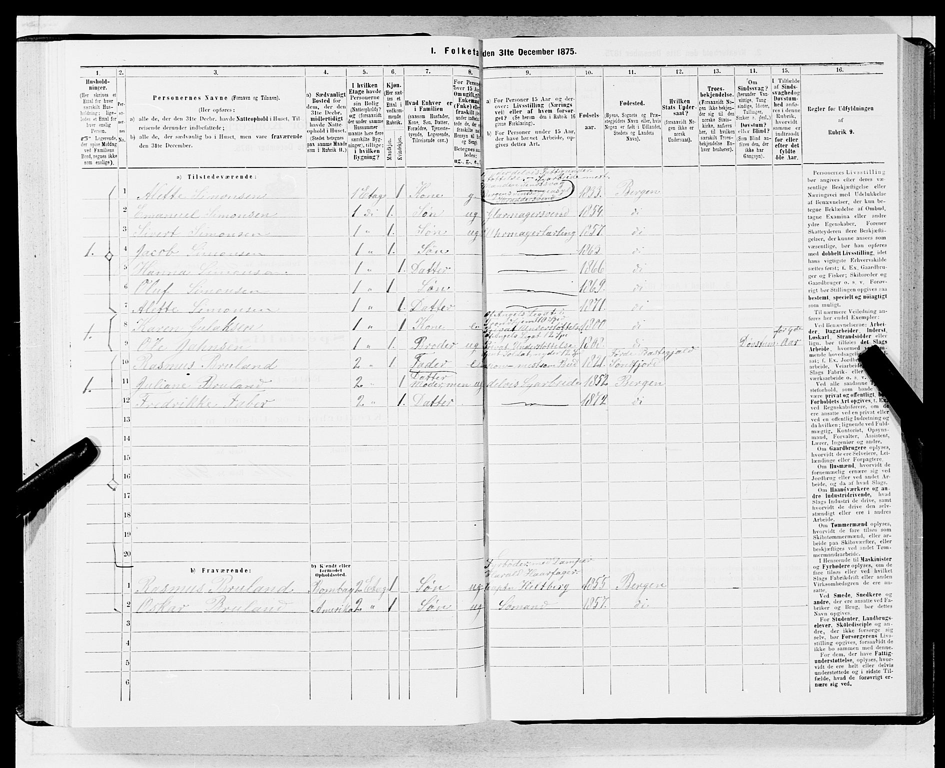 SAB, 1875 census for 1301 Bergen, 1875, p. 2772