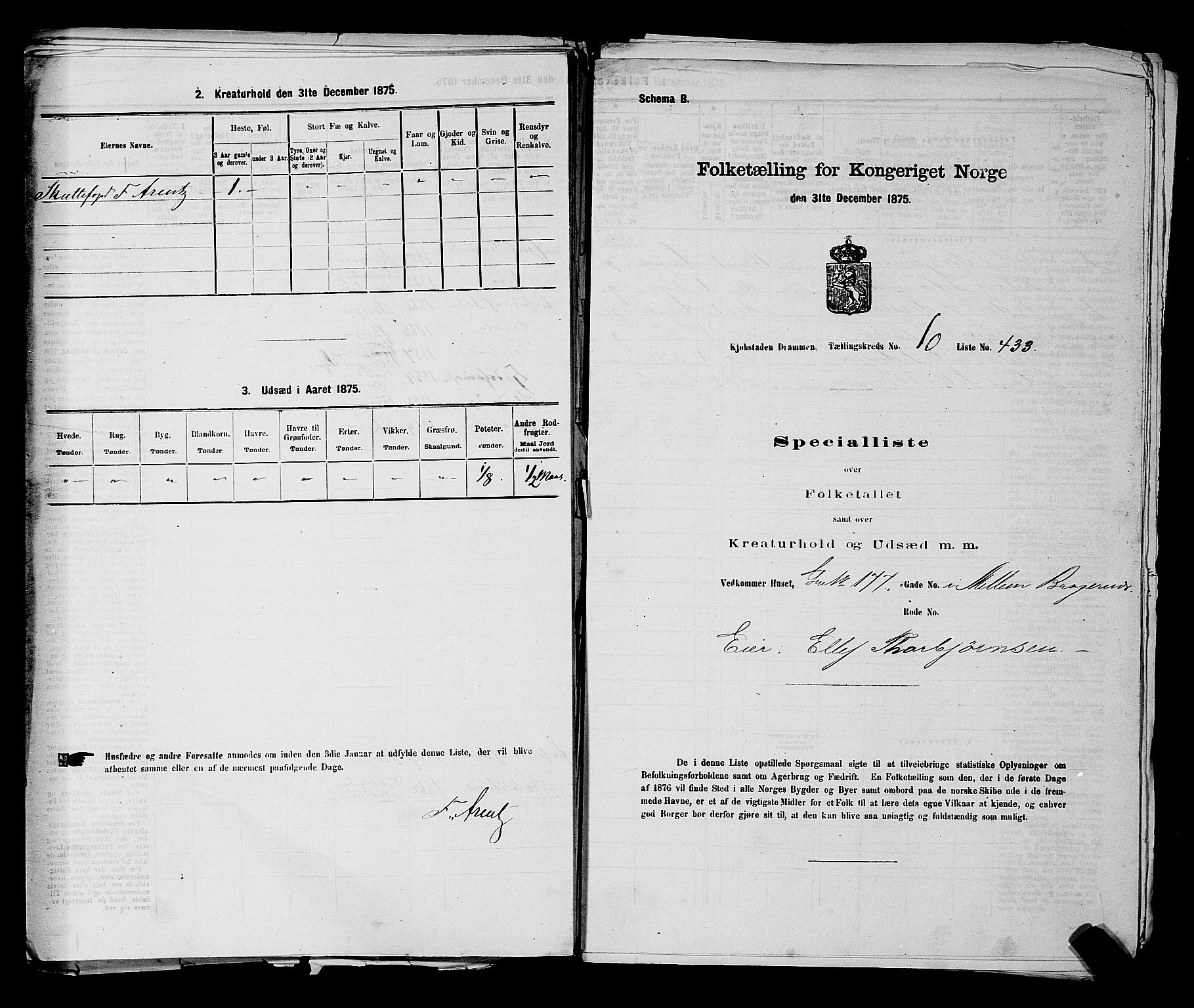 SAKO, 1875 census for 0602 Drammen, 1875, p. 986