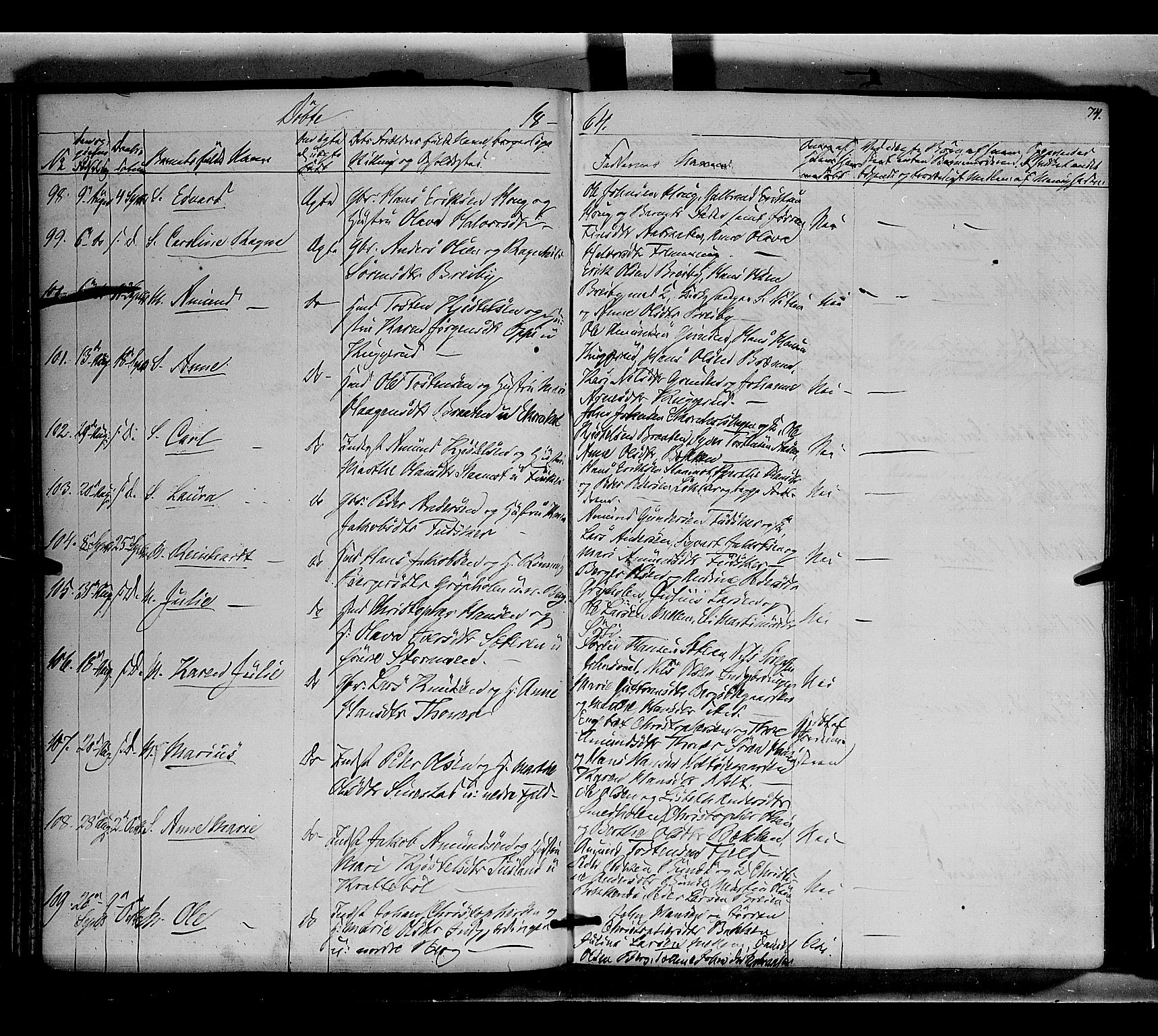 Nord-Odal prestekontor, AV/SAH-PREST-032/H/Ha/Haa/L0003: Parish register (official) no. 3, 1851-1865, p. 74