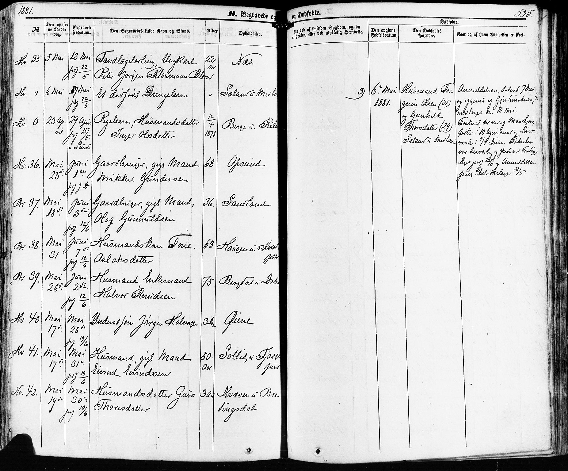 Kviteseid kirkebøker, AV/SAKO-A-276/F/Fa/L0007: Parish register (official) no. I 7, 1859-1881, p. 535
