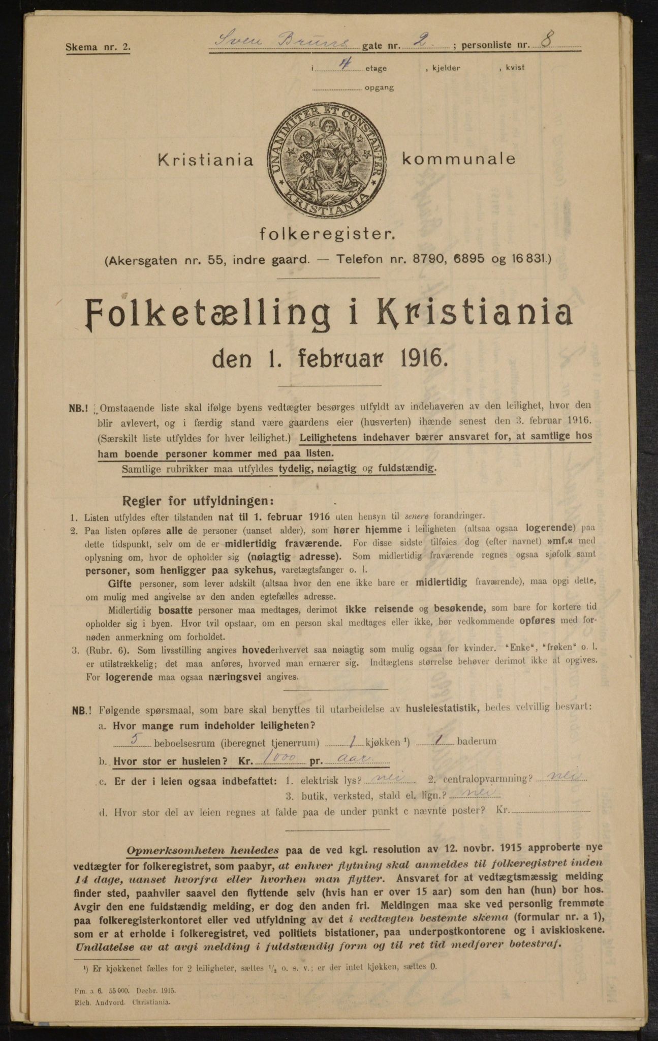 OBA, Municipal Census 1916 for Kristiania, 1916, p. 107714