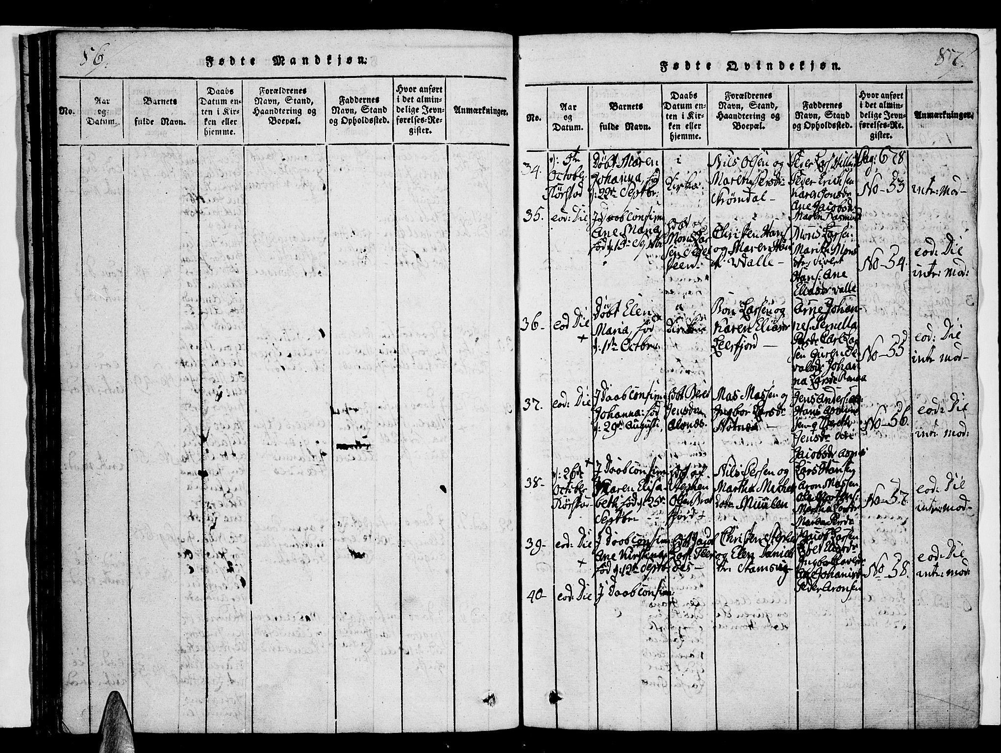 Ministerialprotokoller, klokkerbøker og fødselsregistre - Nordland, AV/SAT-A-1459/853/L0768: Parish register (official) no. 853A07, 1821-1836, p. 86-87