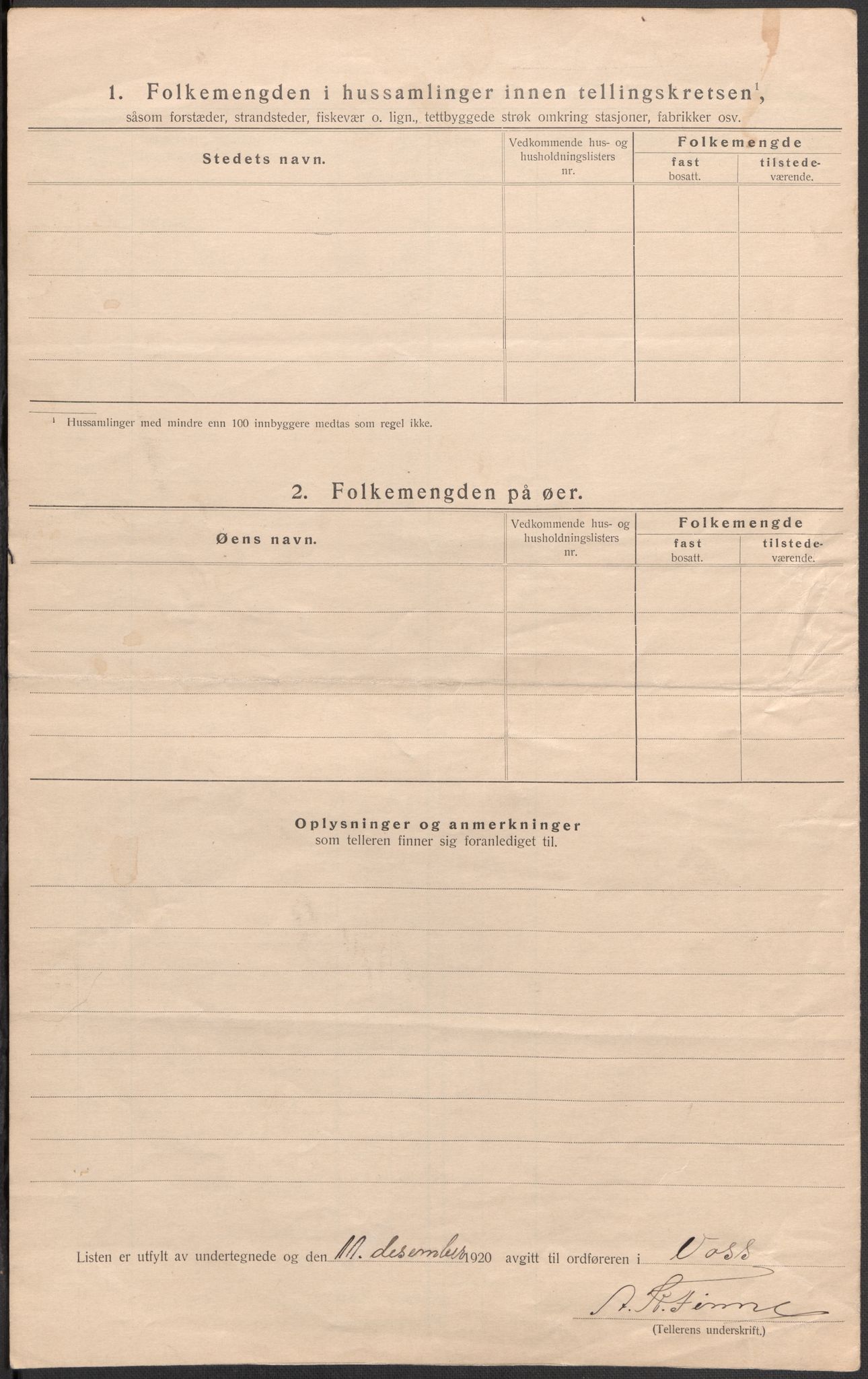 SAB, 1920 census for Voss, 1920, p. 16