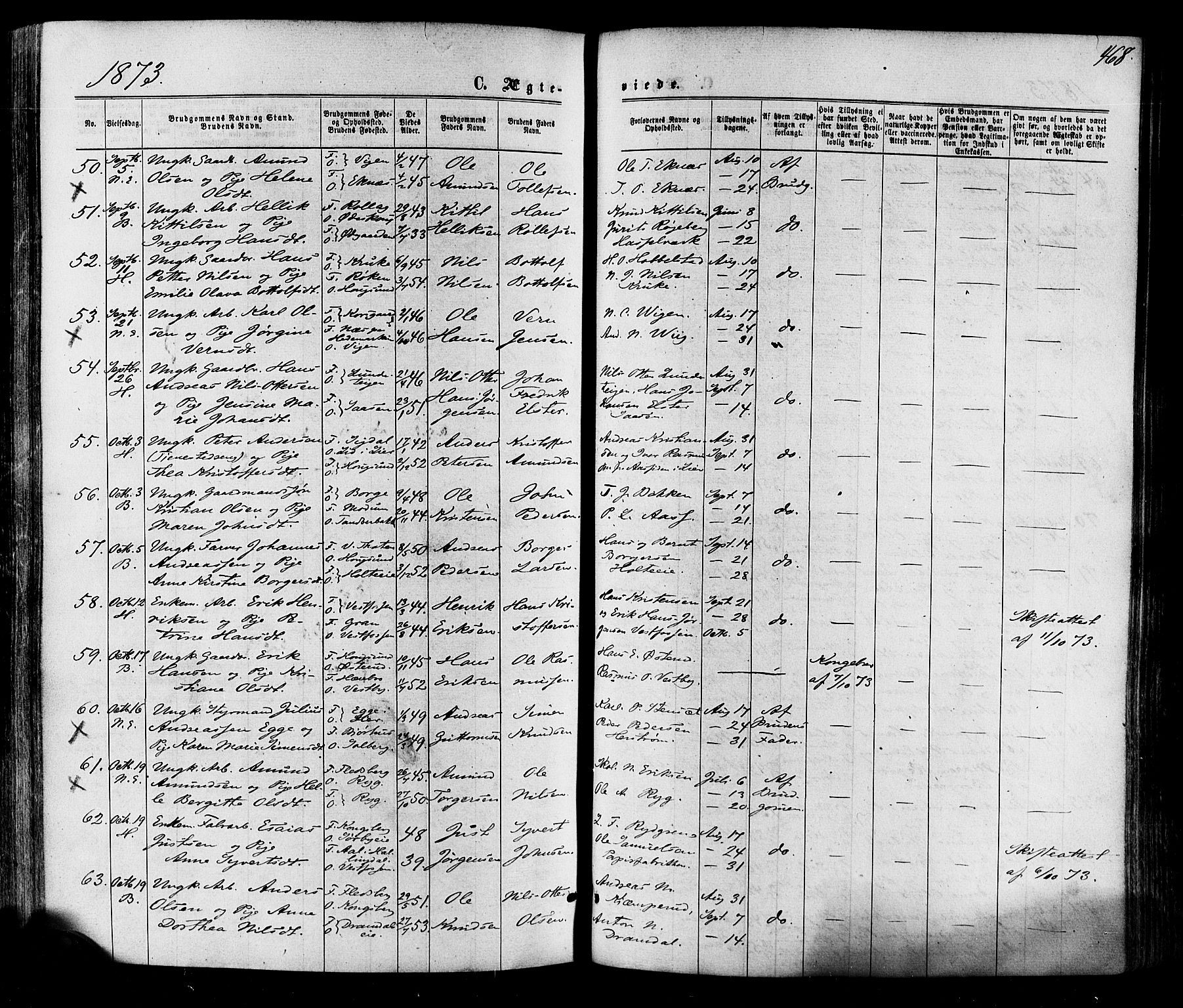 Eiker kirkebøker, AV/SAKO-A-4/F/Fa/L0017: Parish register (official) no. I 17, 1869-1877, p. 468