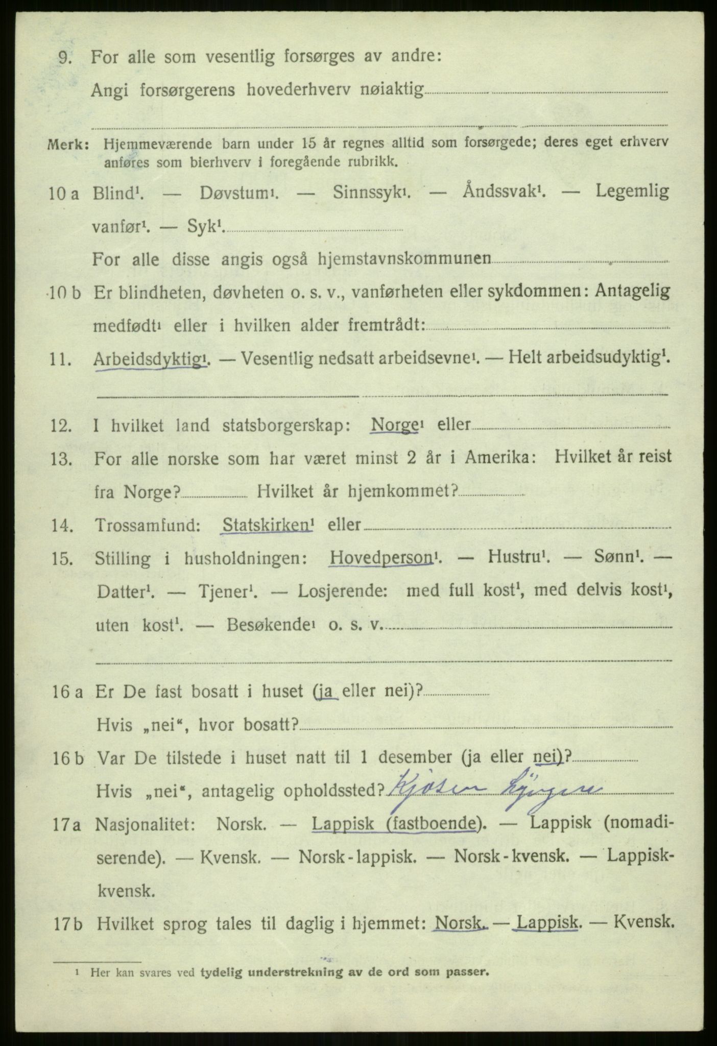 SATØ, 1920 census for Sørfjord, 1920, p. 2907