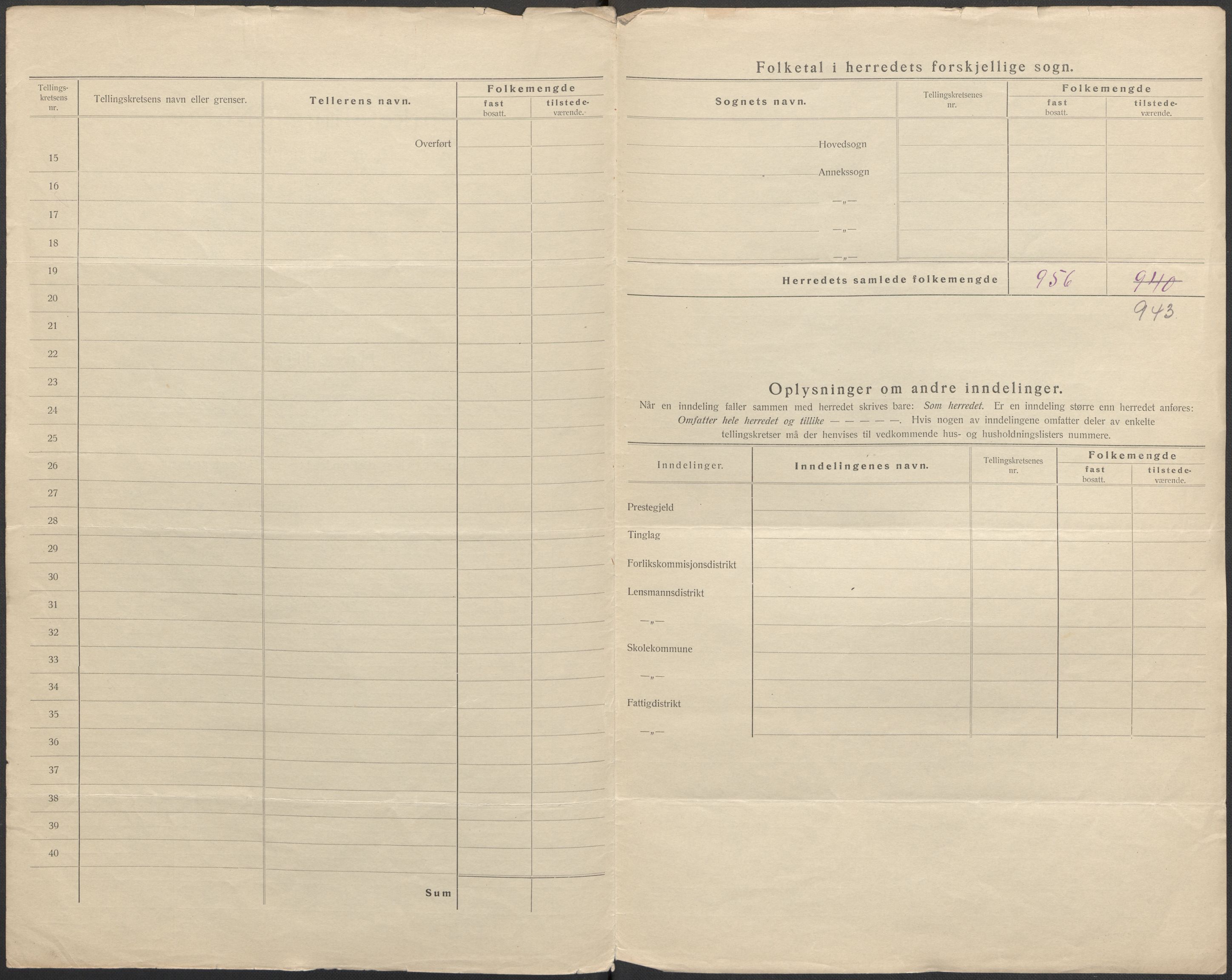 SAB, 1920 census for Jostedal, 1920, p. 3