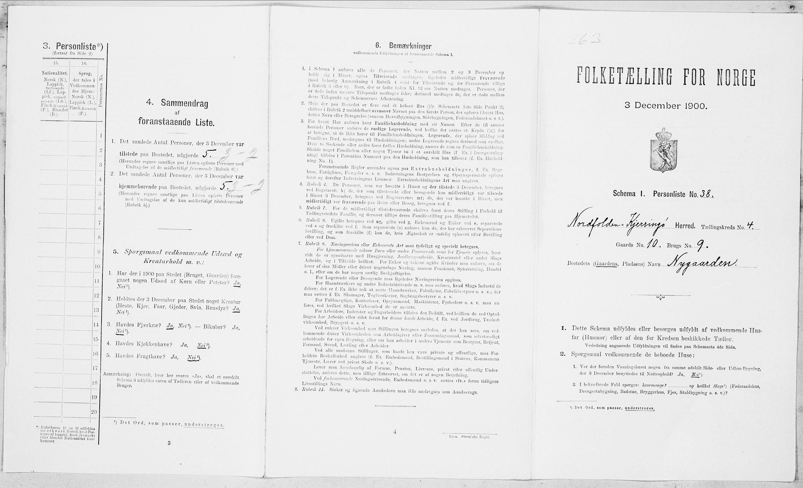 SAT, 1900 census for Nordfold-Kjerringøy, 1900, p. 462