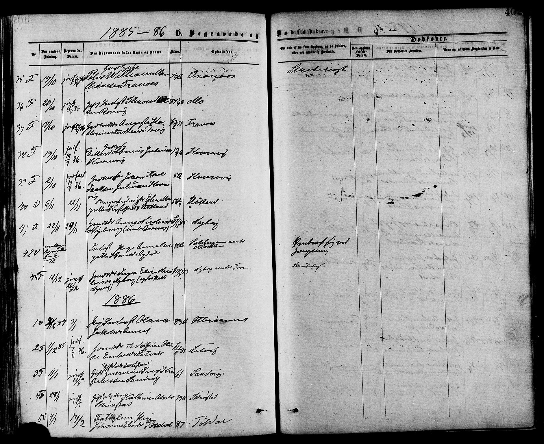 Ministerialprotokoller, klokkerbøker og fødselsregistre - Nord-Trøndelag, SAT/A-1458/773/L0616: Parish register (official) no. 773A07, 1870-1887, p. 402