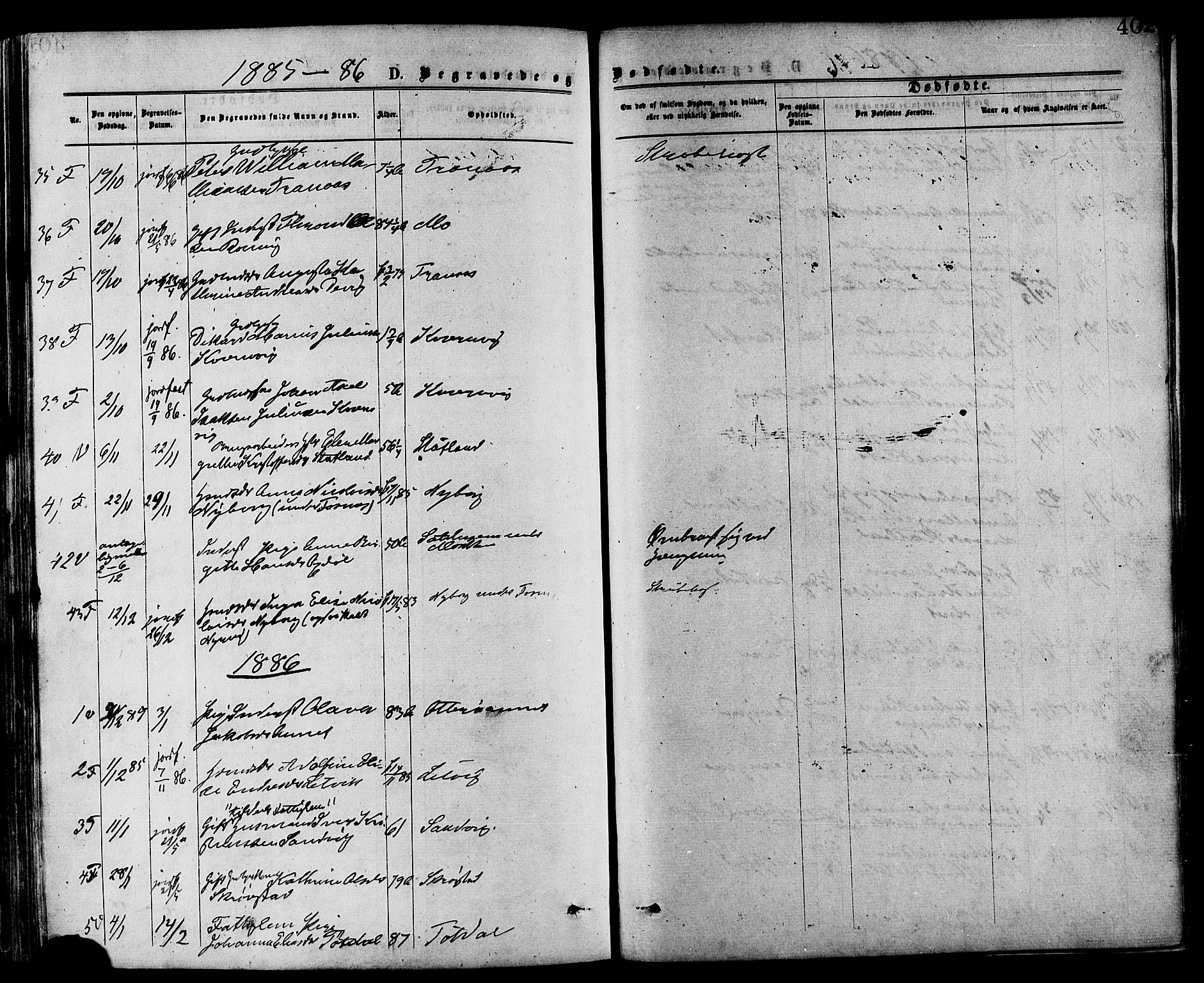 Ministerialprotokoller, klokkerbøker og fødselsregistre - Nord-Trøndelag, AV/SAT-A-1458/773/L0616: Parish register (official) no. 773A07, 1870-1887, p. 402