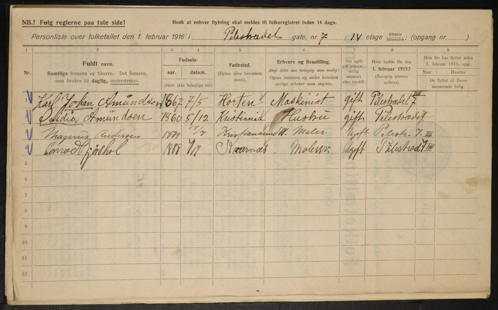 OBA, Municipal Census 1916 for Kristiania, 1916, p. 80756